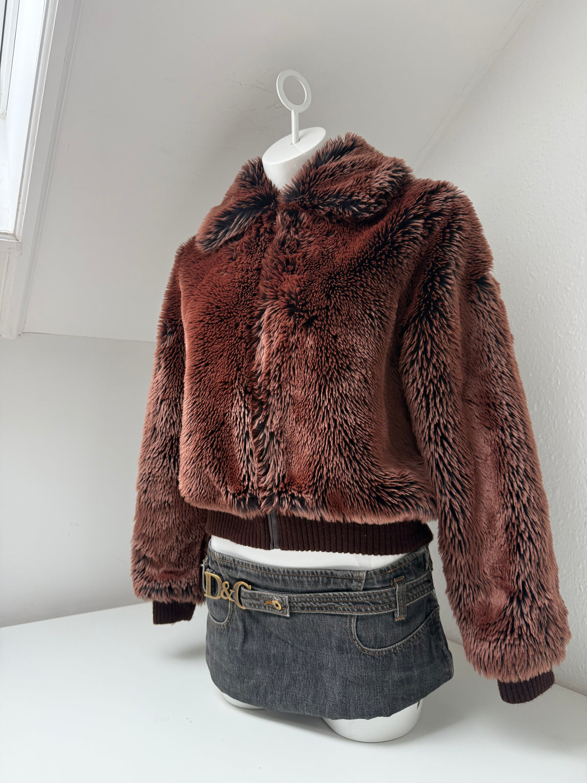 Y2K Faux Fur Jacket (UK12)