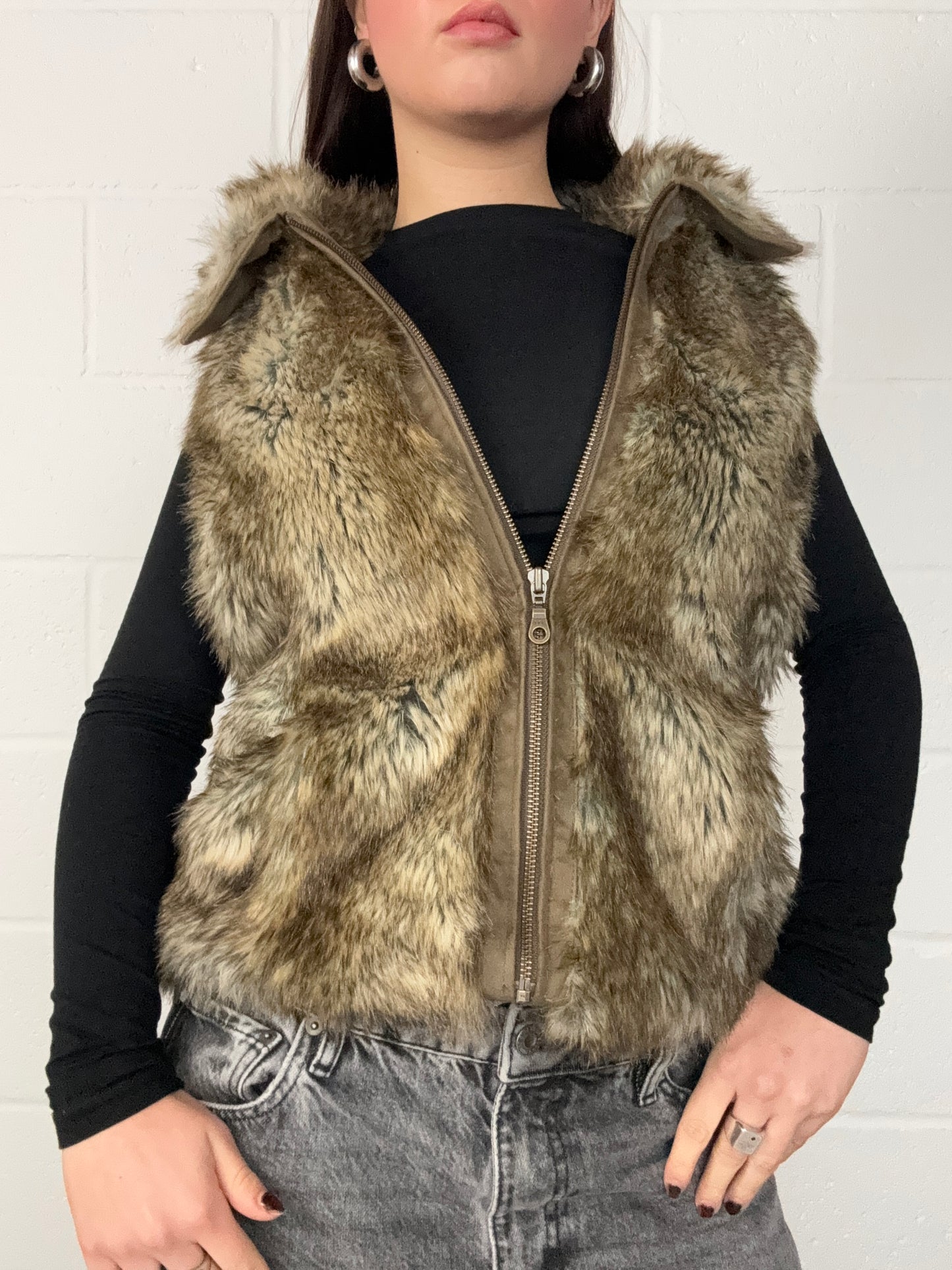 Y2K Faux Fur Gilet (M)