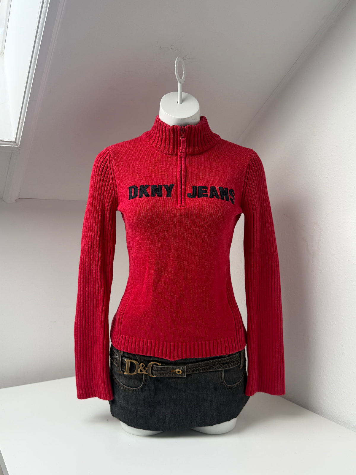 DKNY 1/4 Zip Knit Jumper (M)
