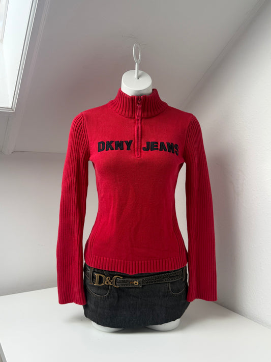 DKNY 1/4 Zip Knit Jumper (M)