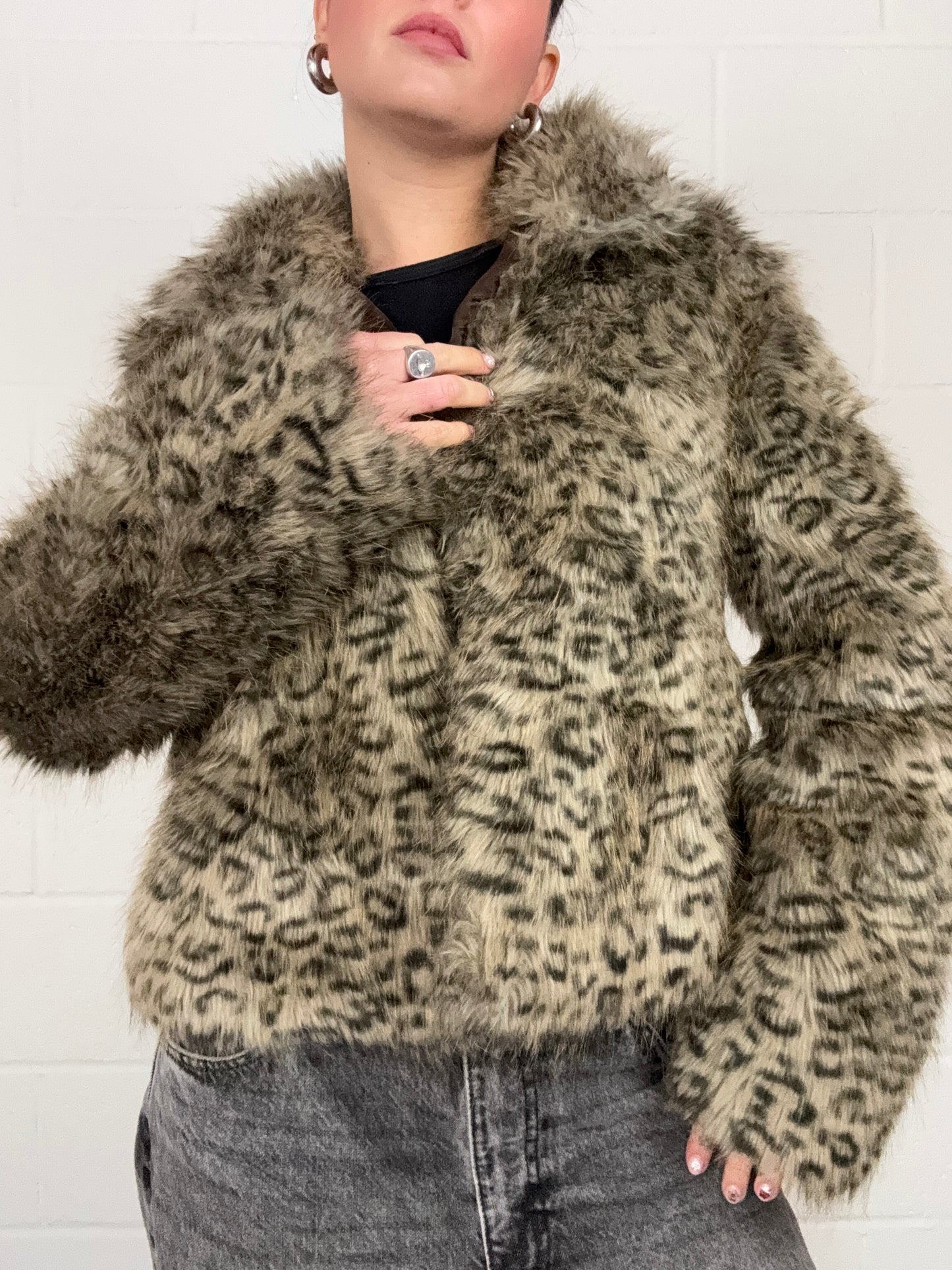 Faux Fur Leopard Jacket (UK10)