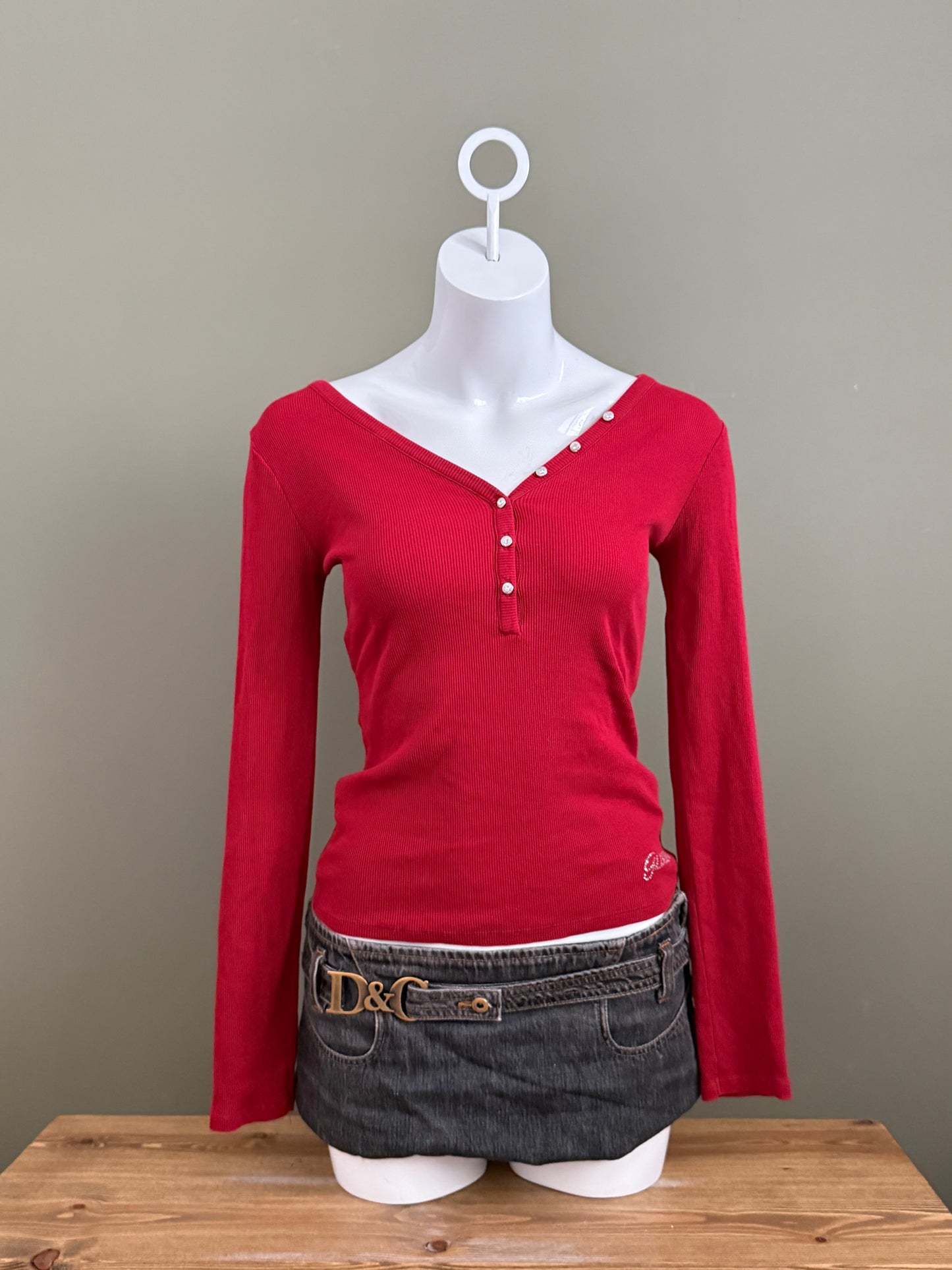 Guess Henley Longsleeve Top (S)