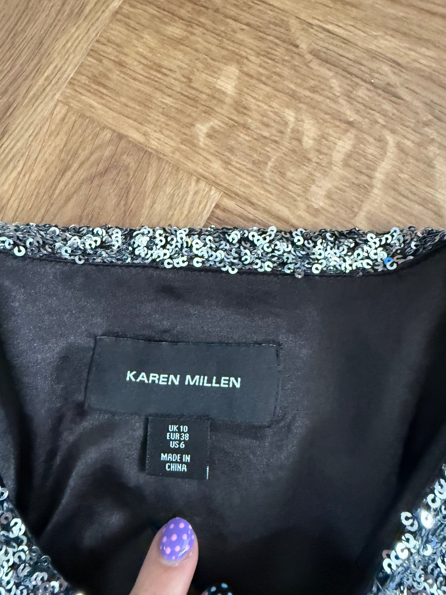 Karen Millen Sequin Military Jacket (UK10)