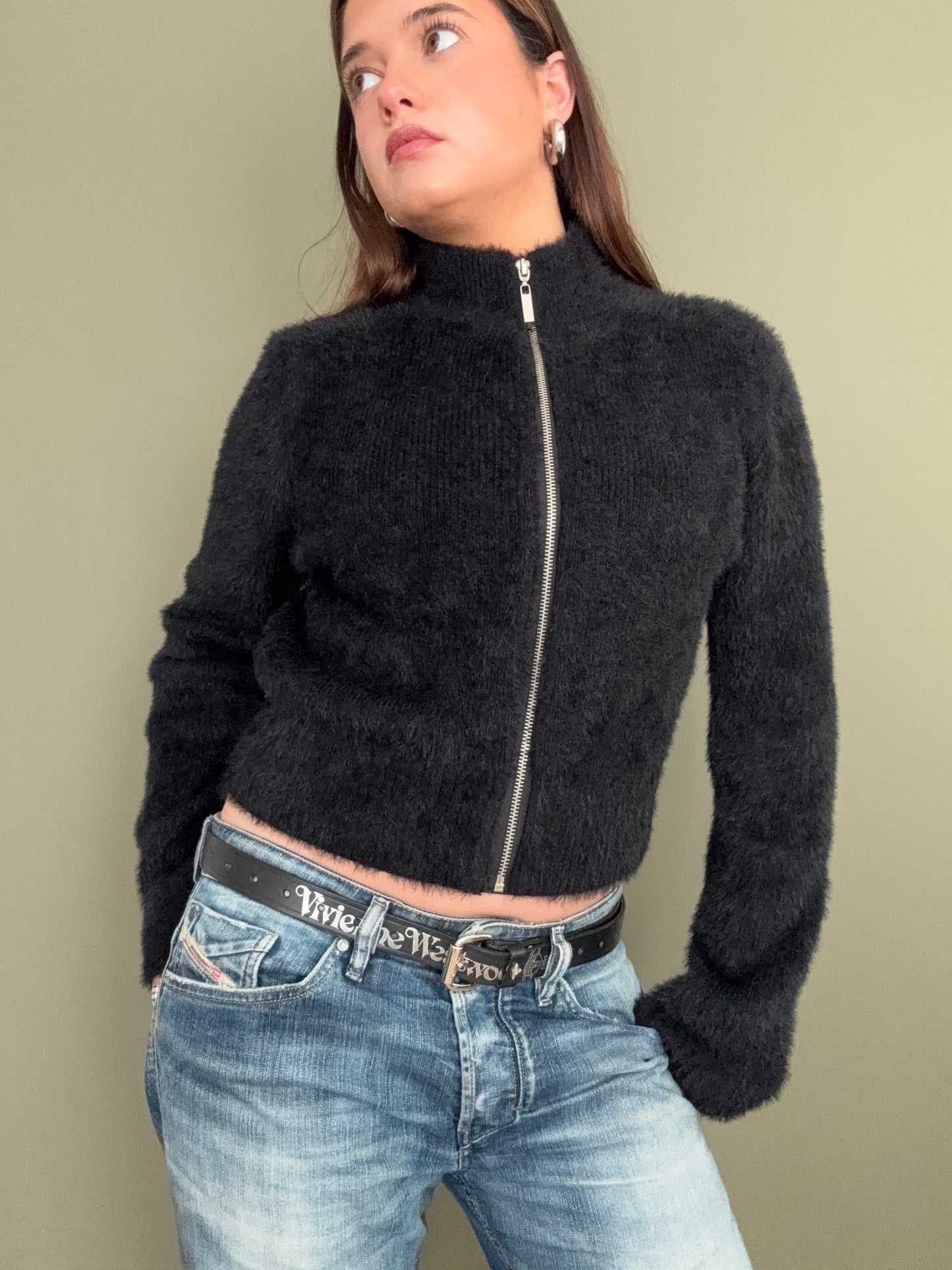 Faux Fur Cardigan (M)