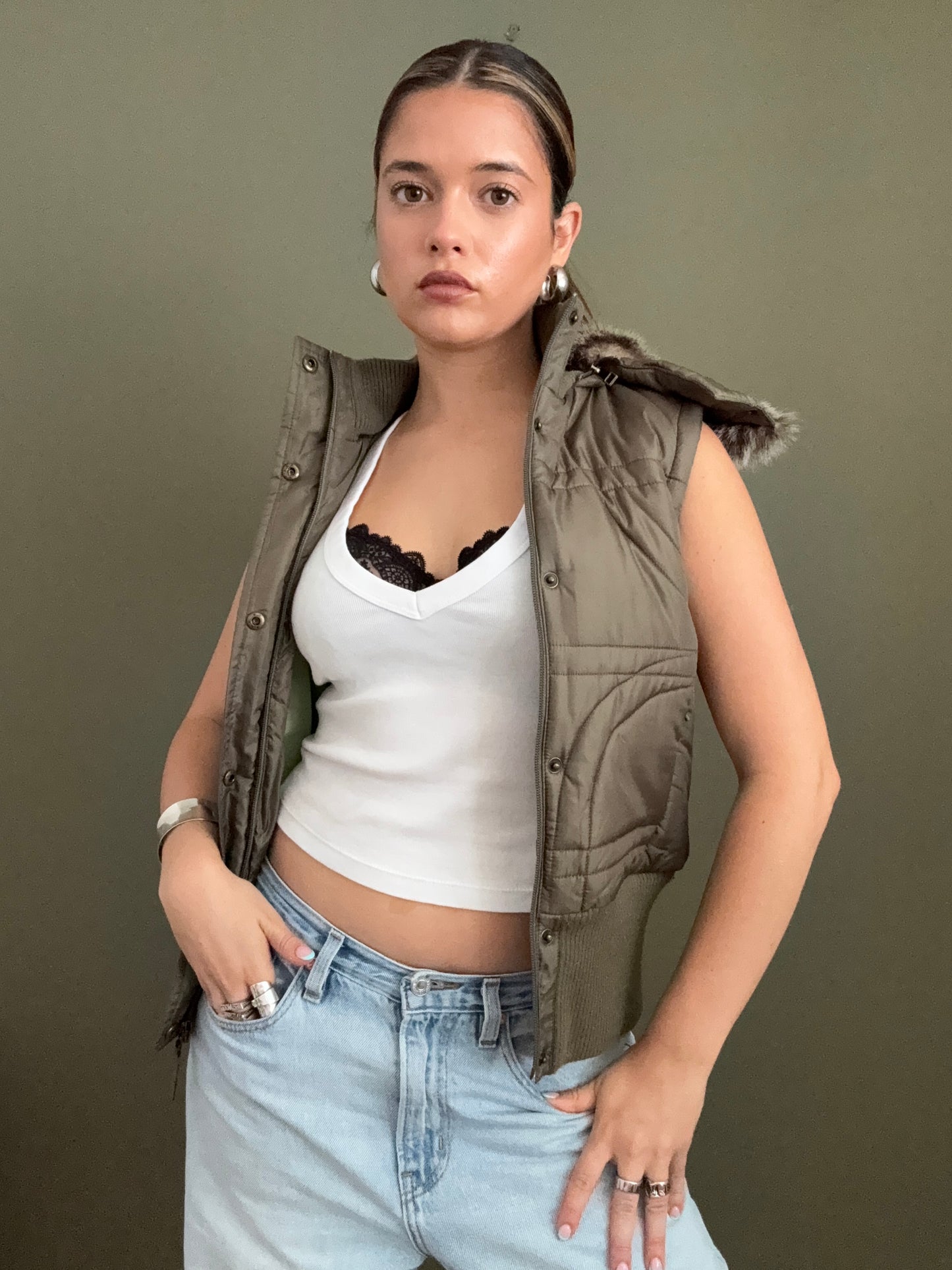 Khaki Y2K Gilet (UK8)