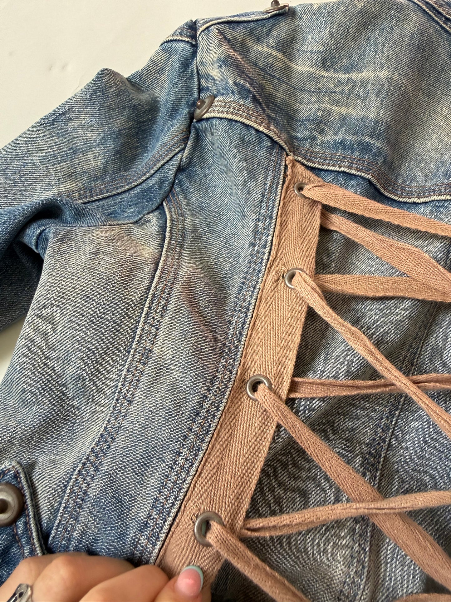Cropped Denim Corset Jacket (UK14)