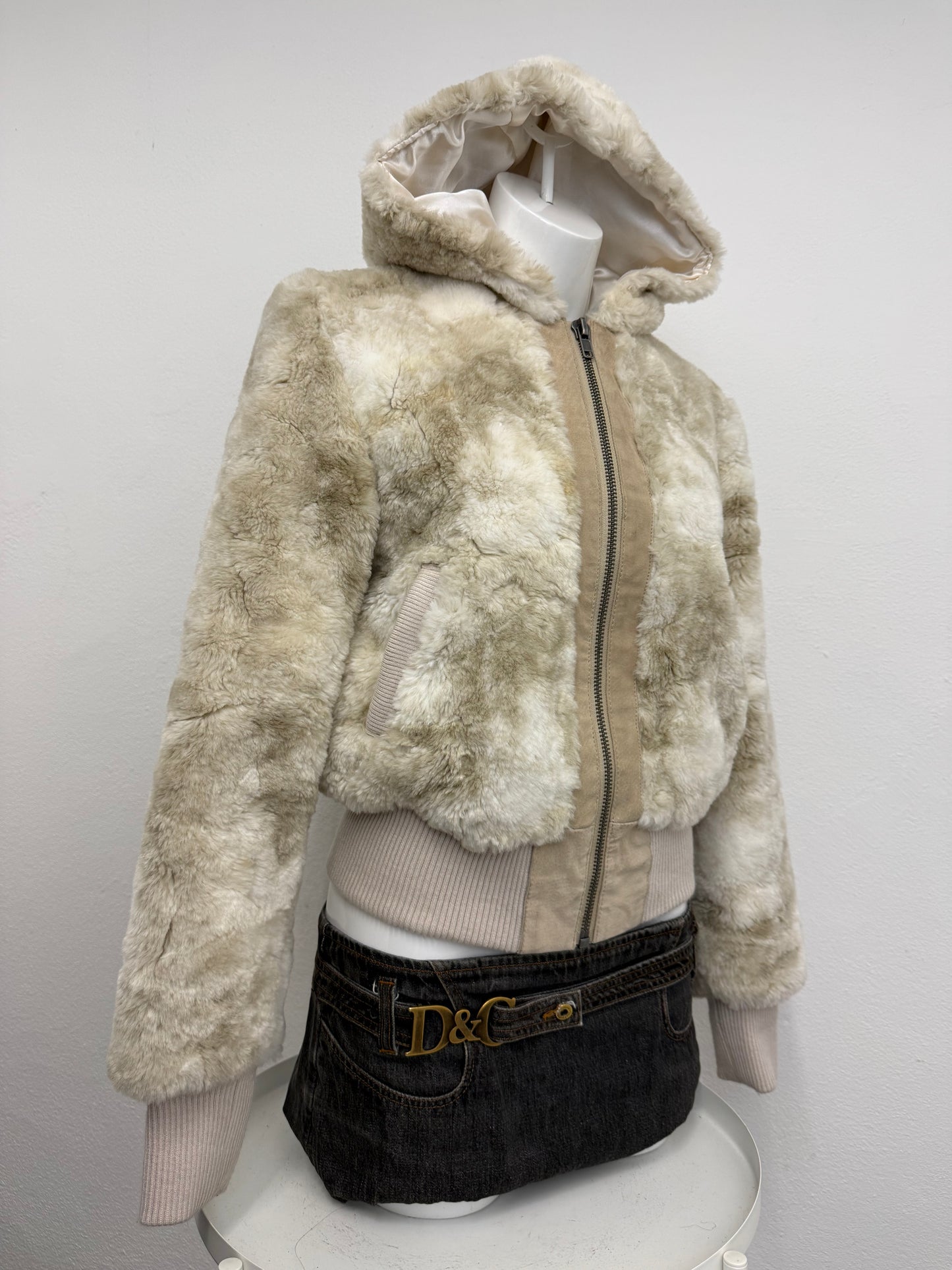 Faux Fur Bomber Jacket (UK12)