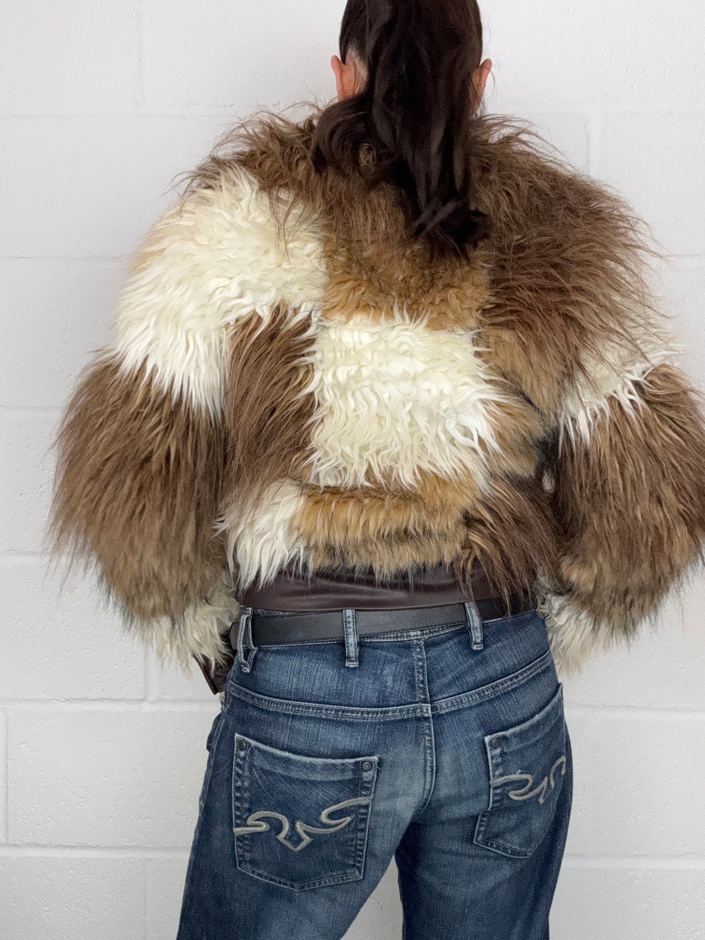 Hooch Faux Fur Patchwork Jacket (UK10)