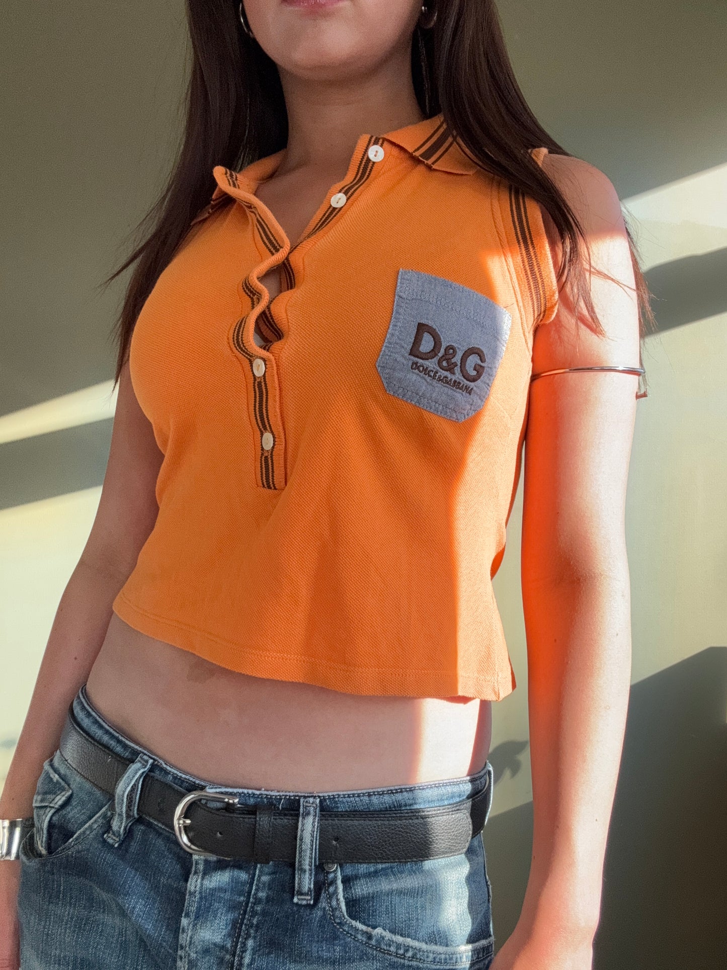 D&G Cropped Polo Shirt (XS)