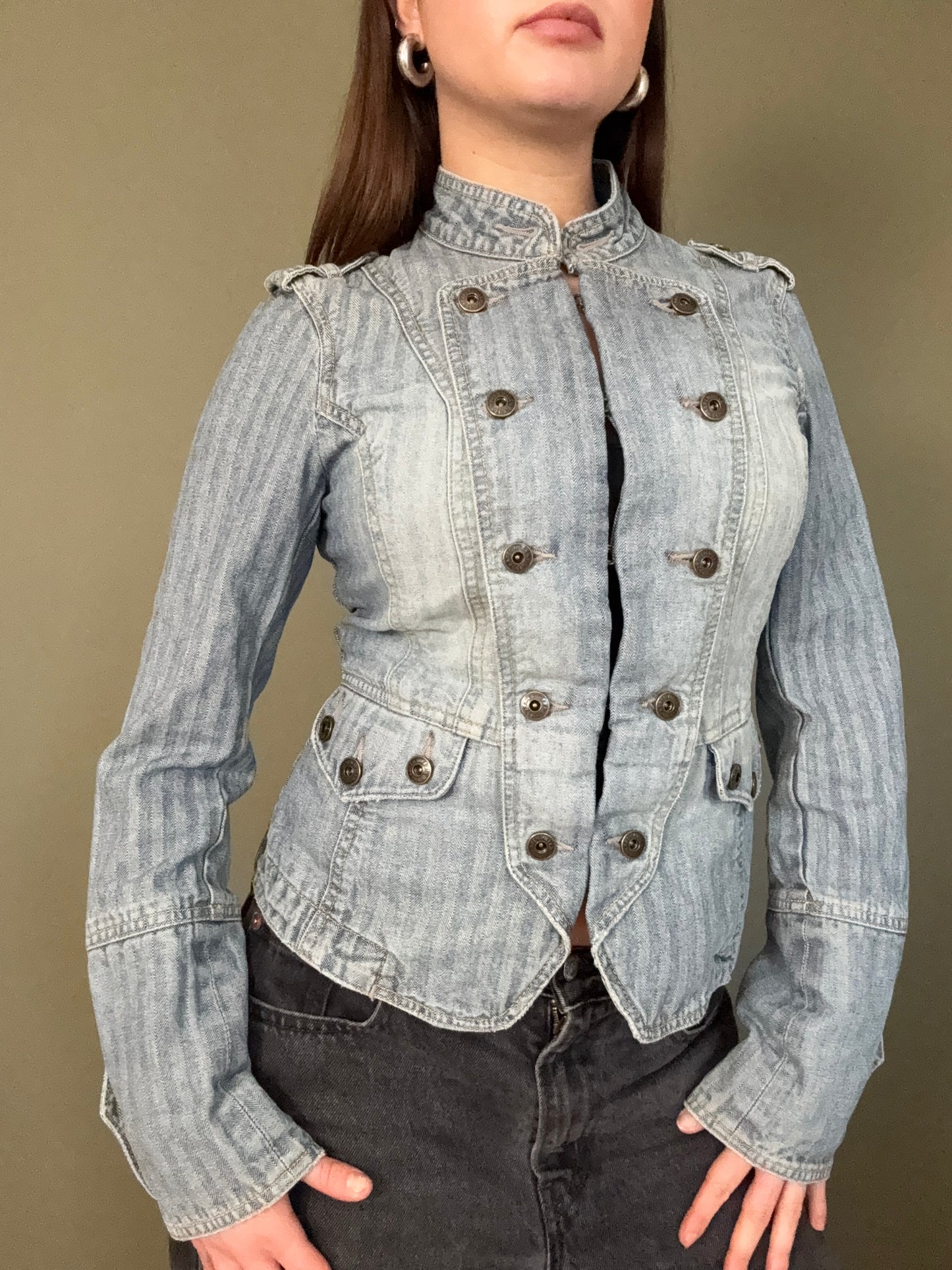 Karen Millen Denim Military Jacket (UK12)