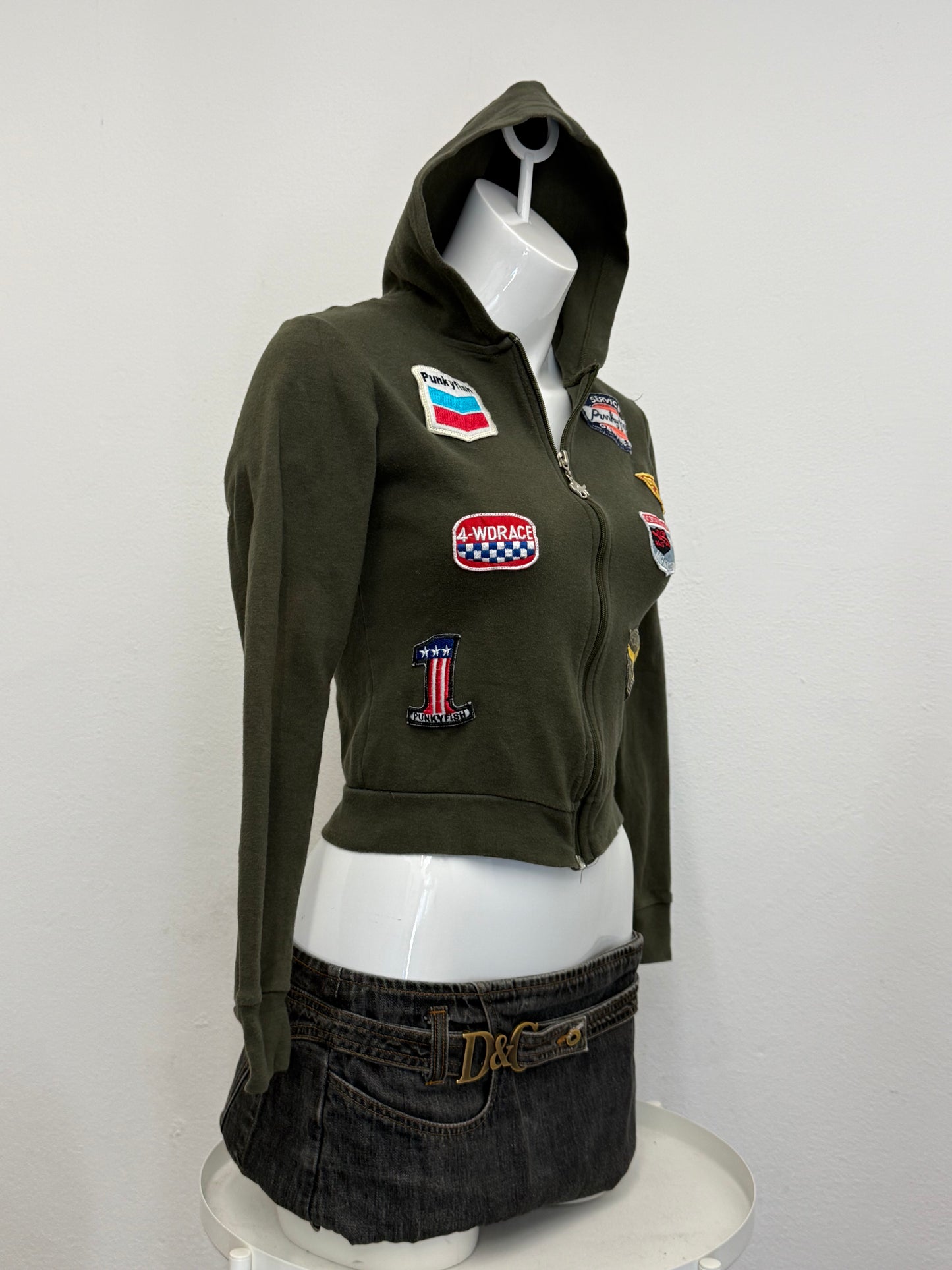 Punky Fish Patchwork Hoodie (XS)