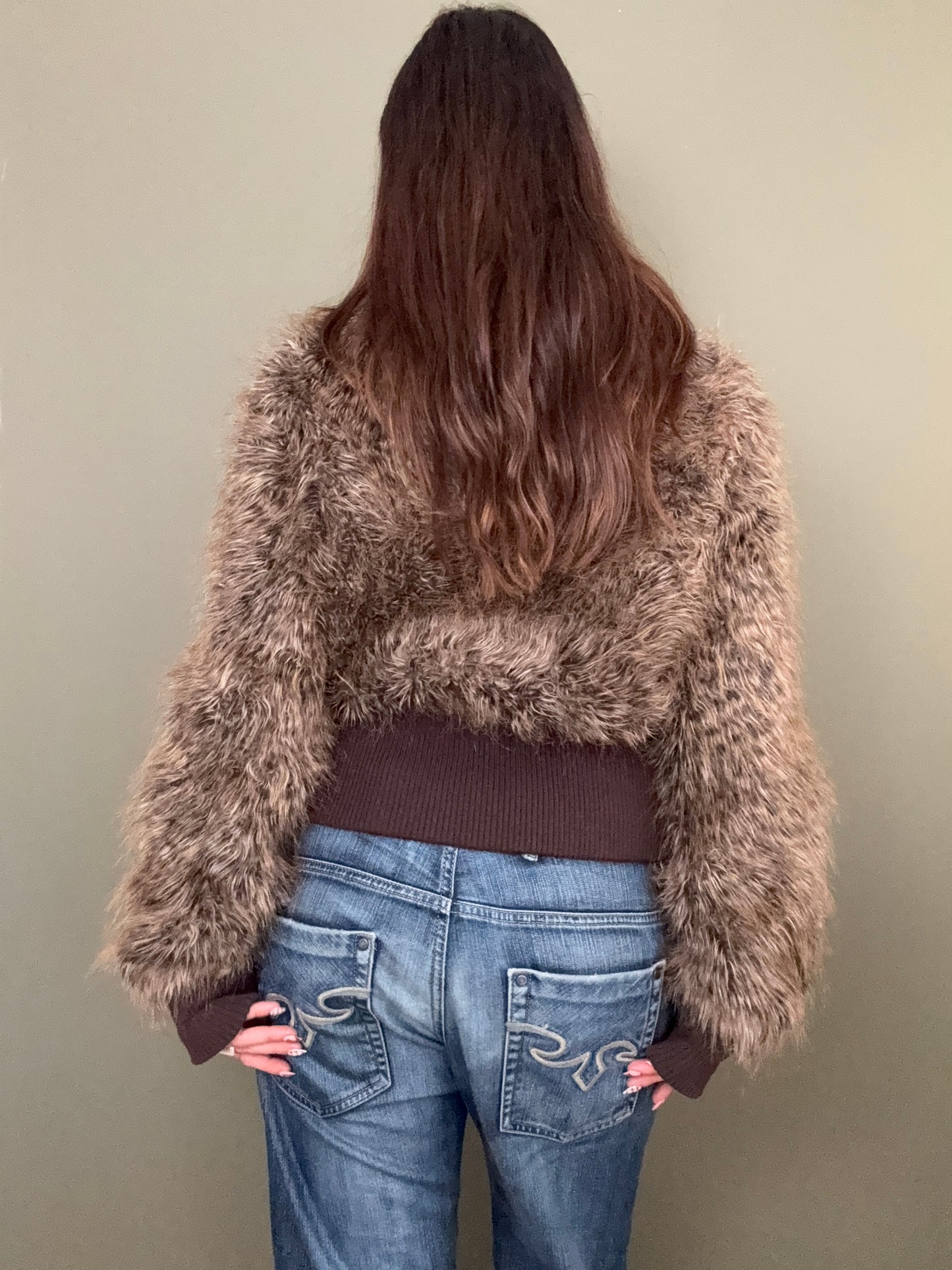 Faux Fur Bomber Jacket (UK16)