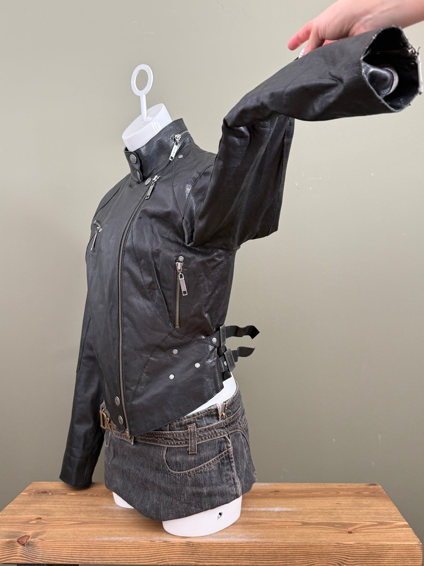 Leather Biker Jacket (UK14)