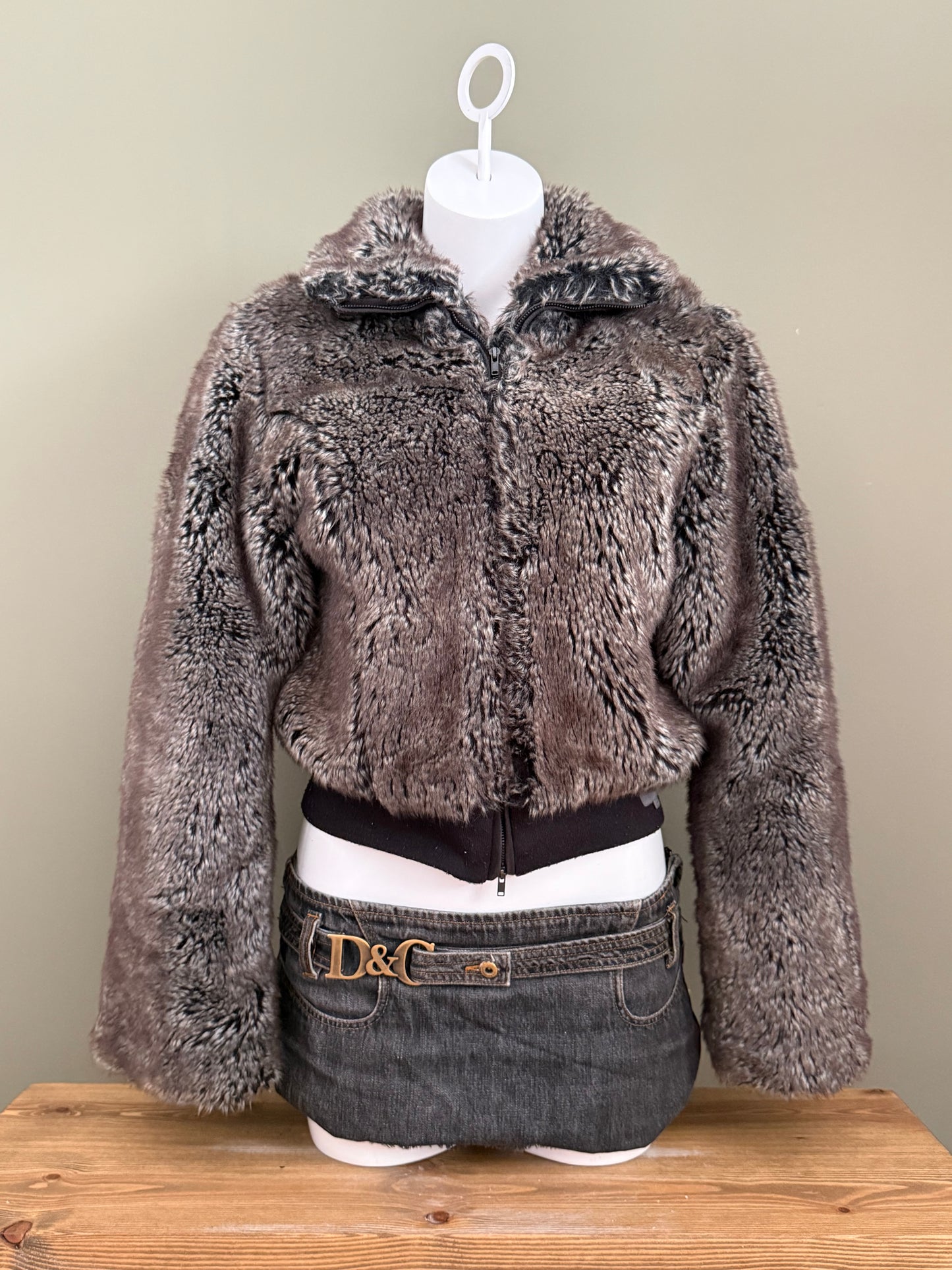 Firetrap Faux Fur Bomber Jacket (M)