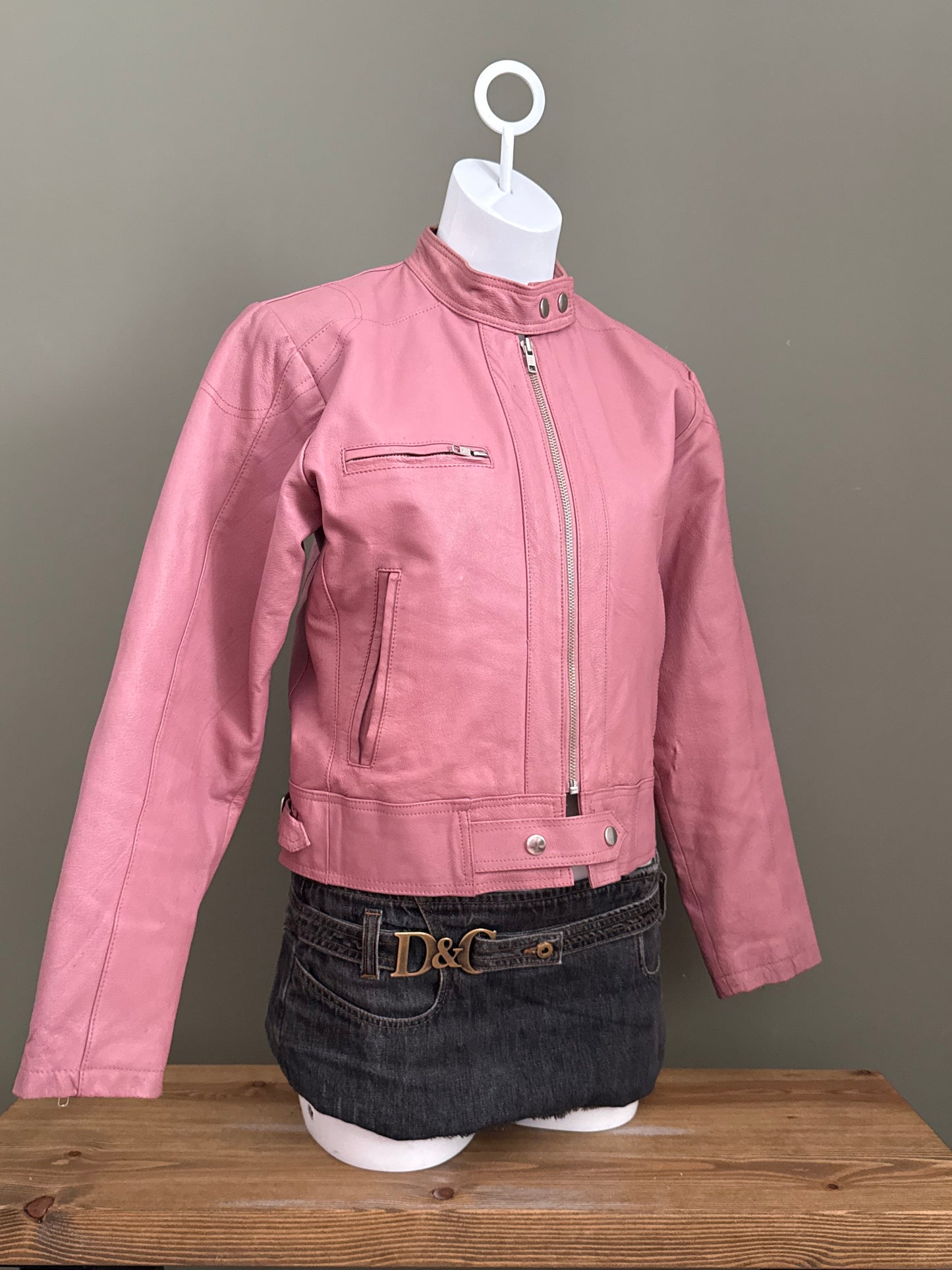 Pink Leather Jacket (M)