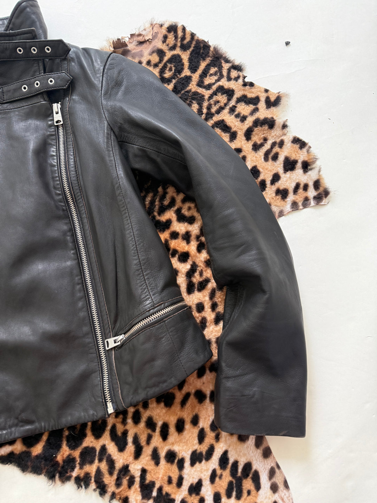 Allsaints Leather Buckle Jacket (UK8)