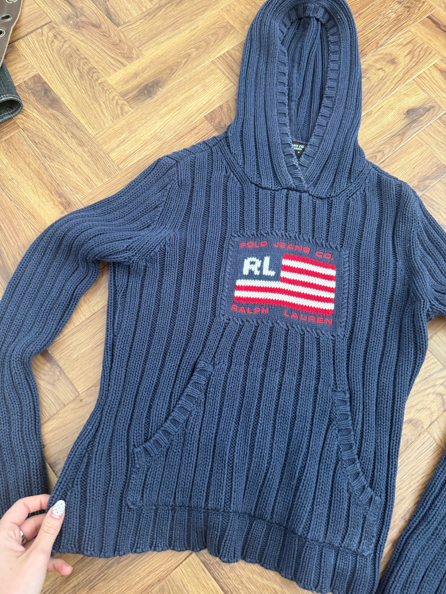 Ralph Lauren Knit Flag Hoodie (S)