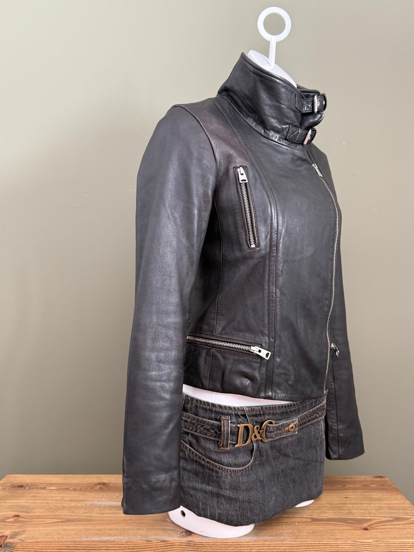 Allsaints Leather Buckle Jacket (UK10)