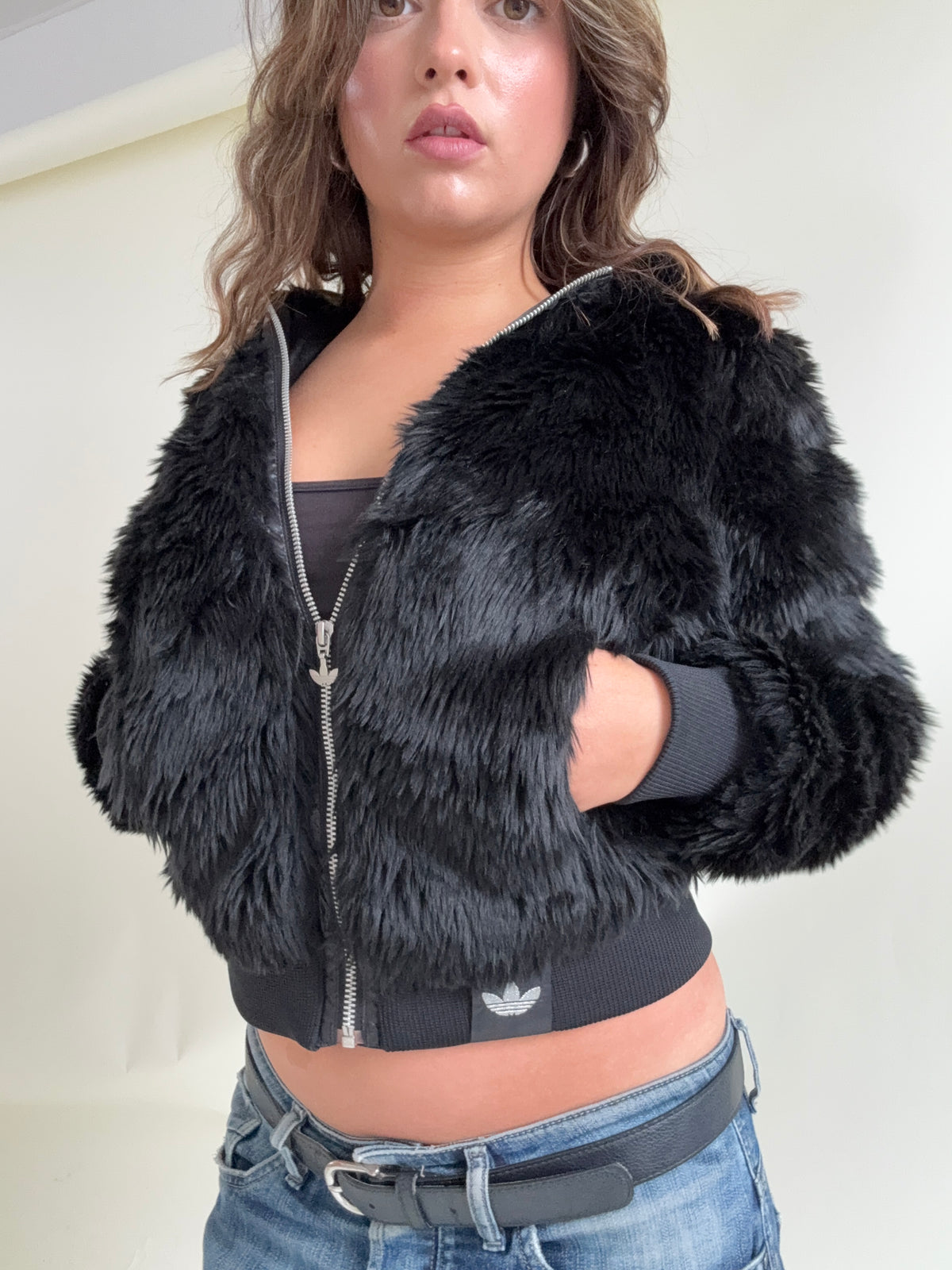 Adidas Faux Fur Bomber Jacket (S)