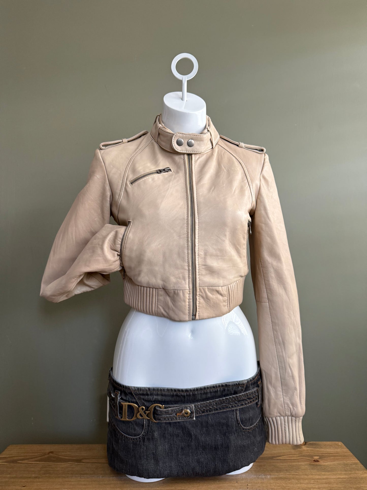 Cropped Leather Jacket (M)