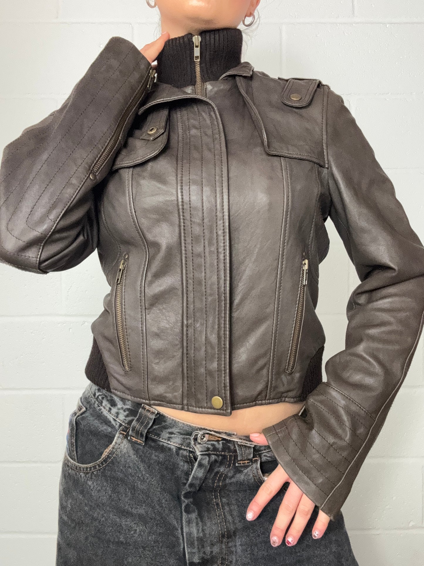 Brown Leather Jacket (M)