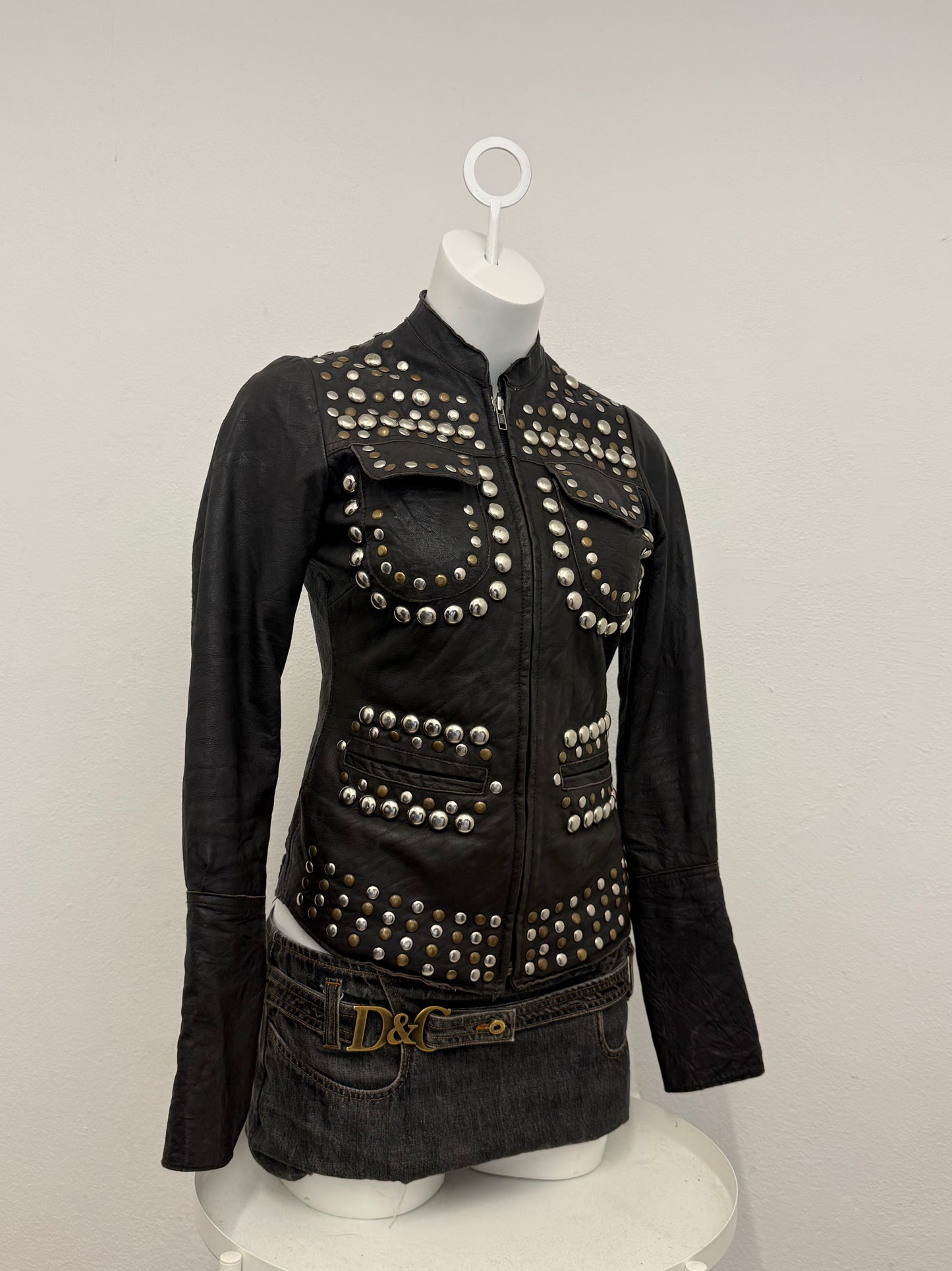 Allsaints Leather Studded Jacket (UK8)