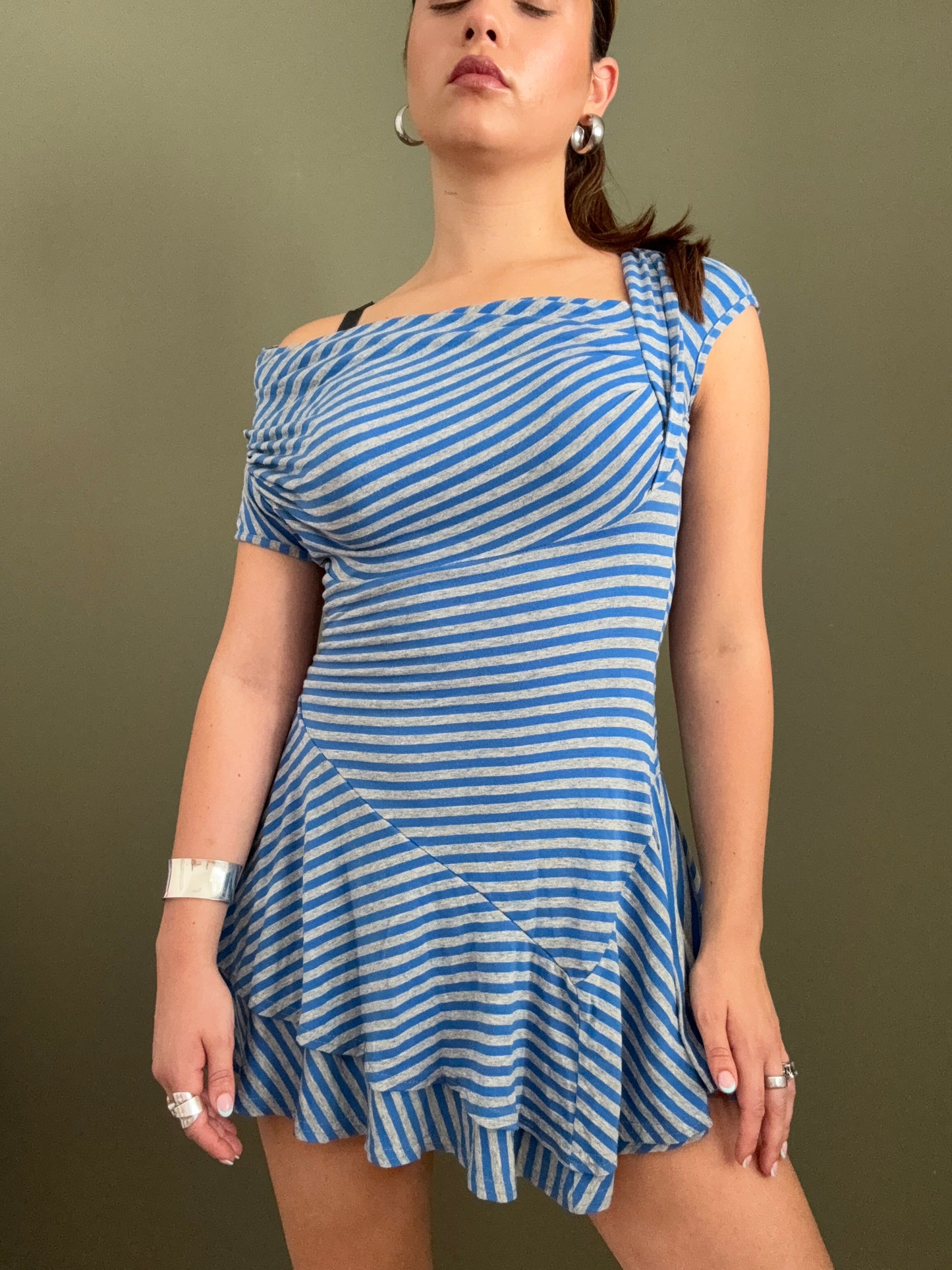 Y2K Striped Mini Dress
