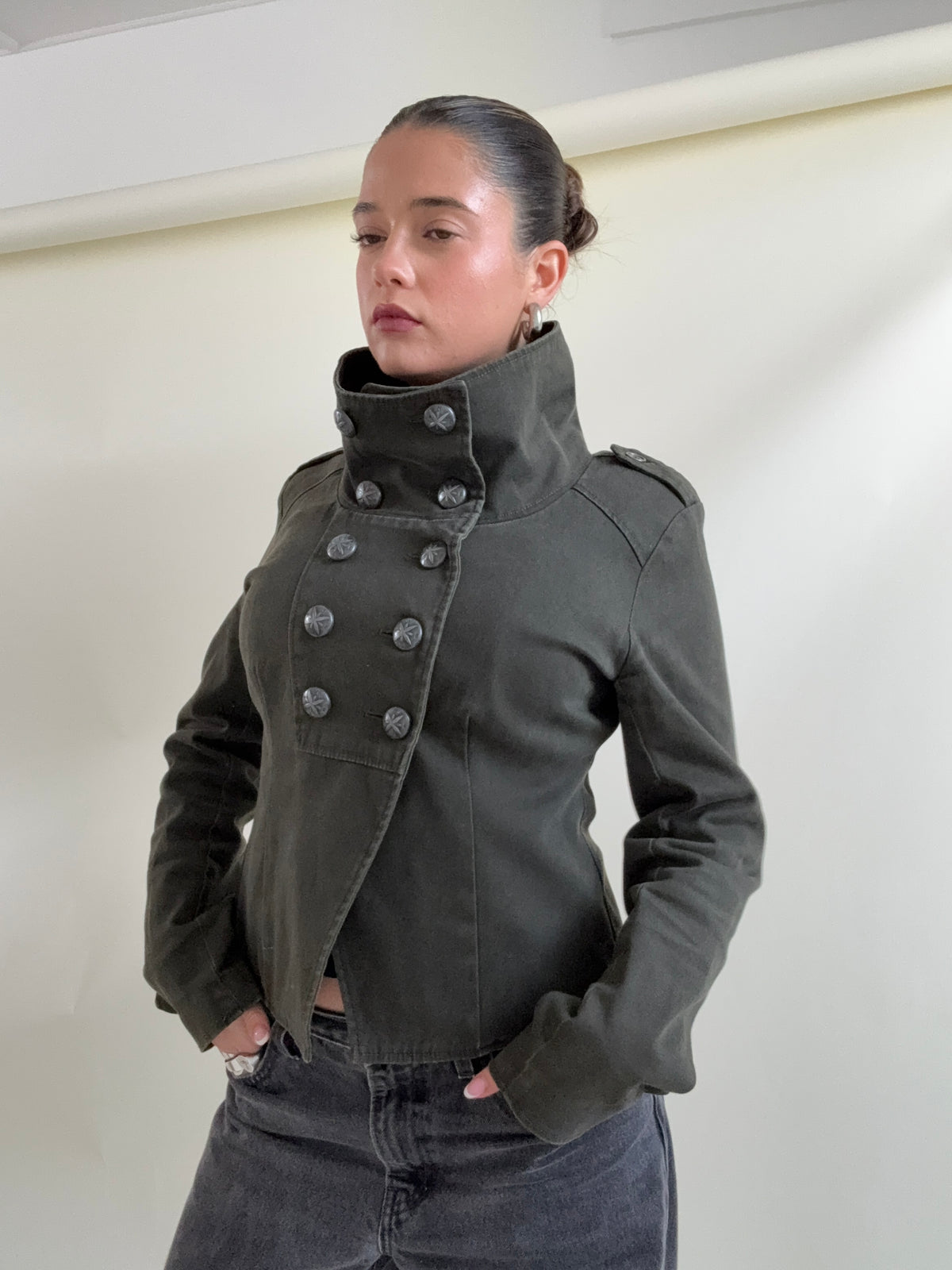 Firetrap Military Funnel Neck Jacket (M)