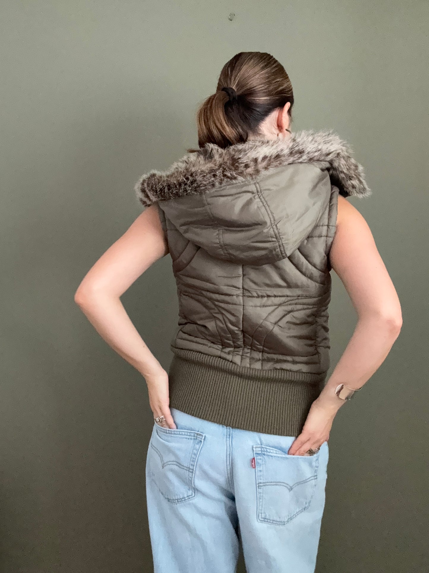 Khaki Y2K Gilet (UK8)