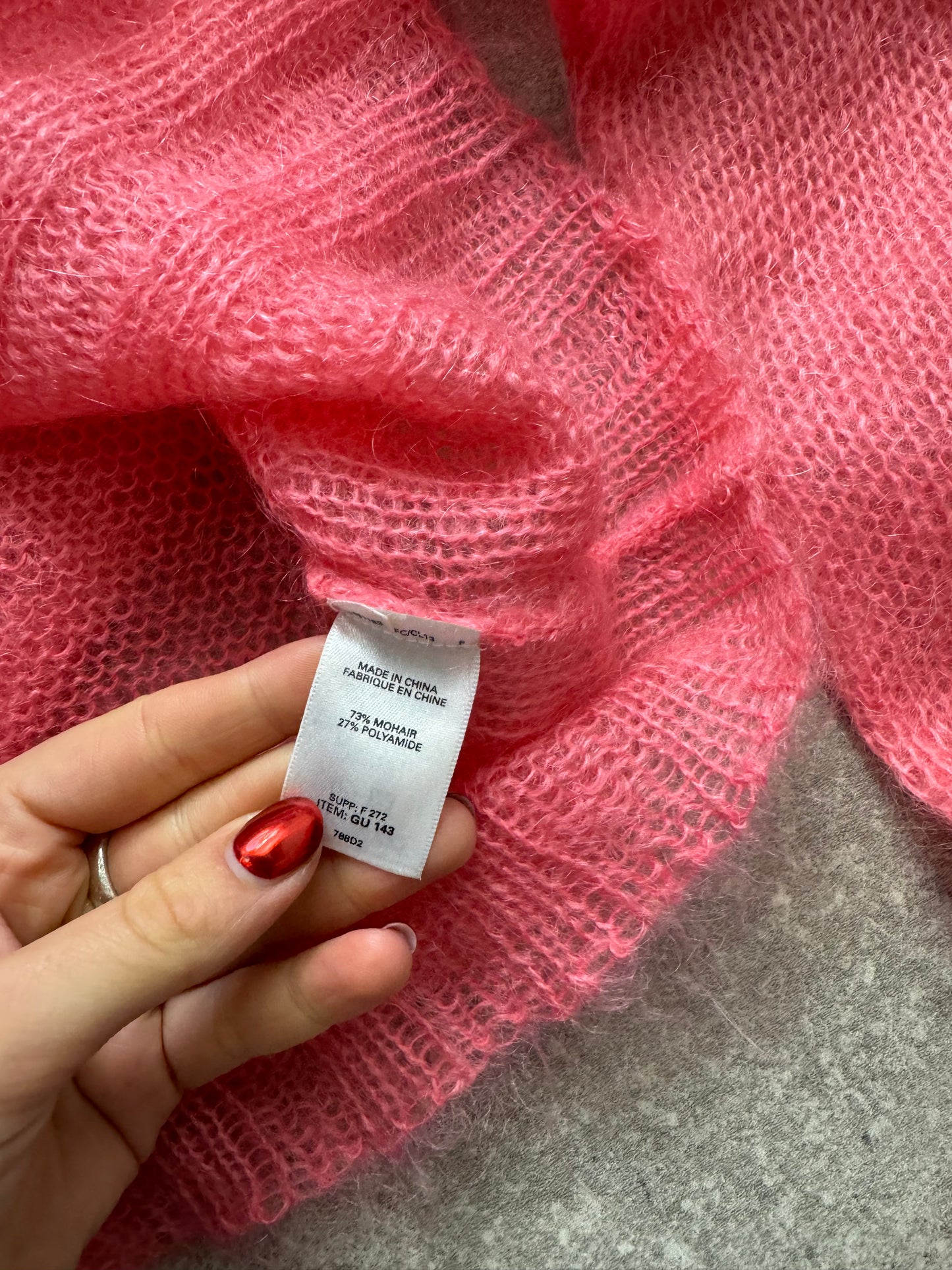 French Connection Pink Mohair Jumper (S)