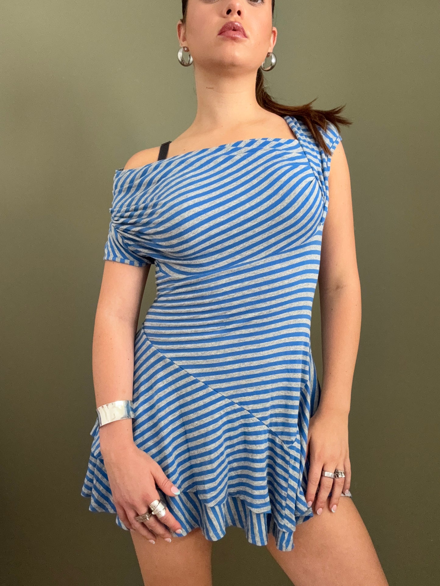 Y2K Striped Mini Dress