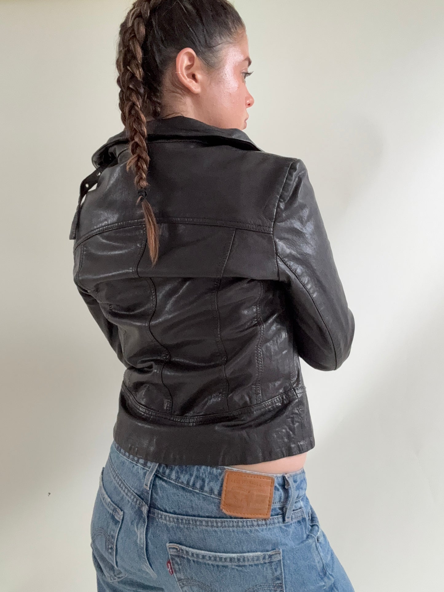Allsaints Brown Leather Jacket (UK12)