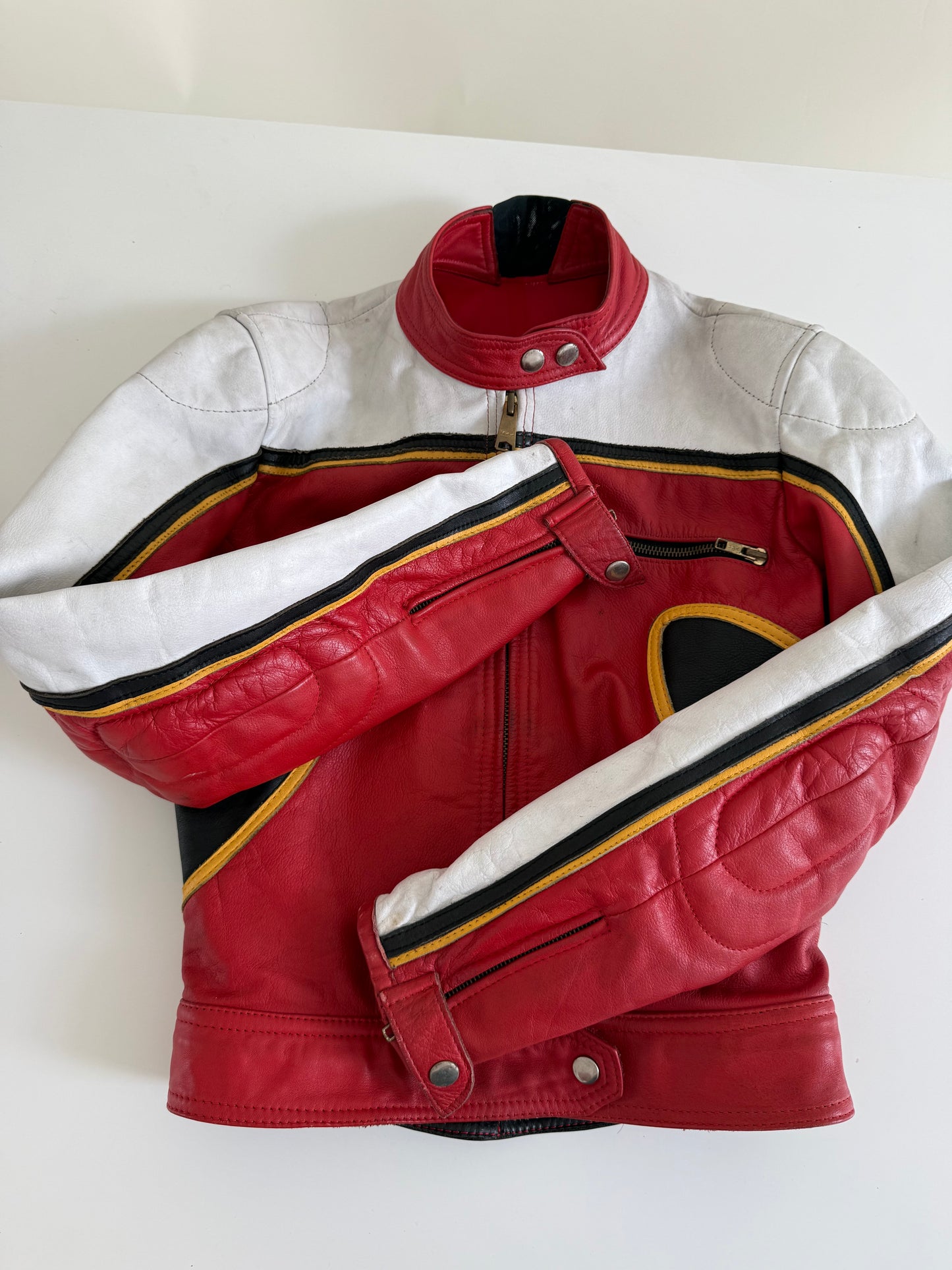 Vintage Leather Biker Jacket (XS)