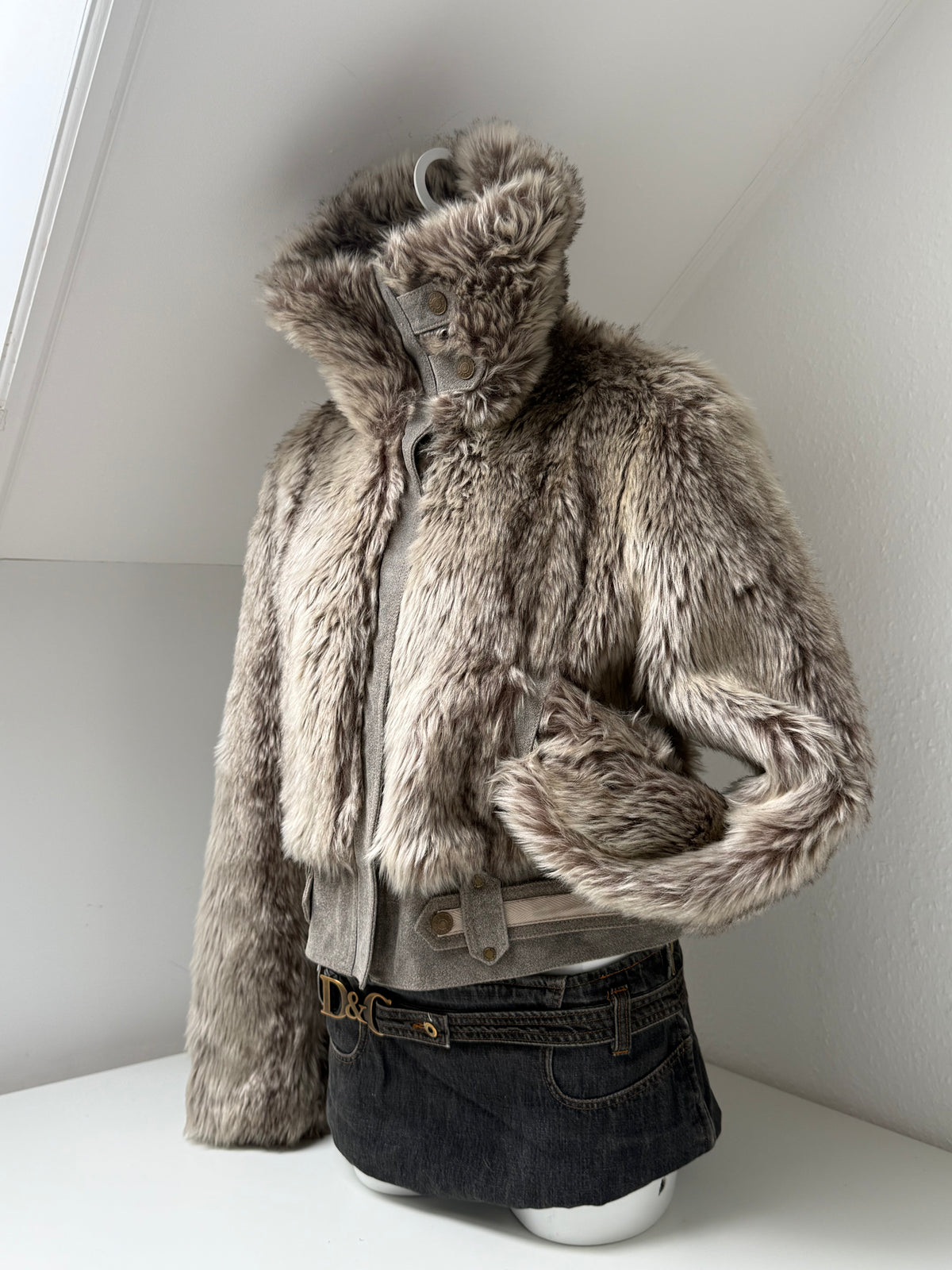 Faux Fur Bomber Jacket (UK16)