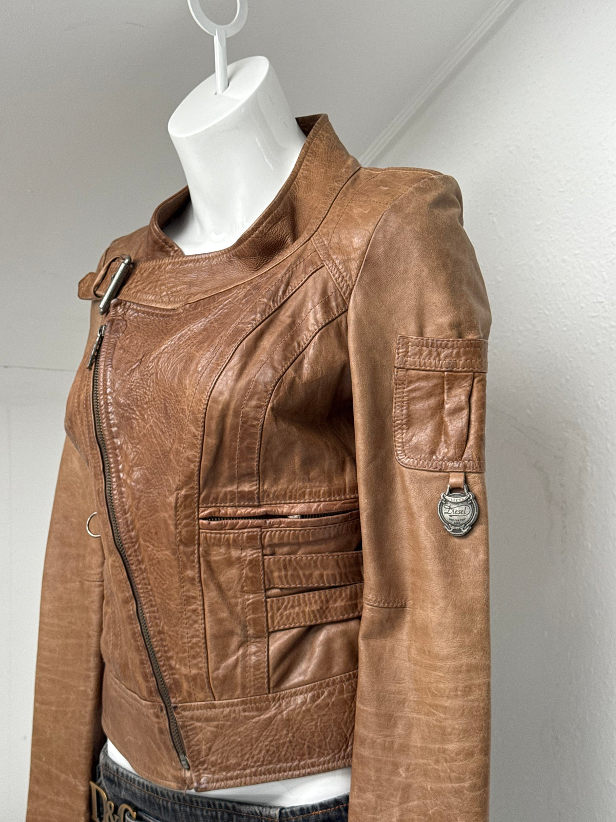 Vintage Diesel Leather Cropped Jacket (M)