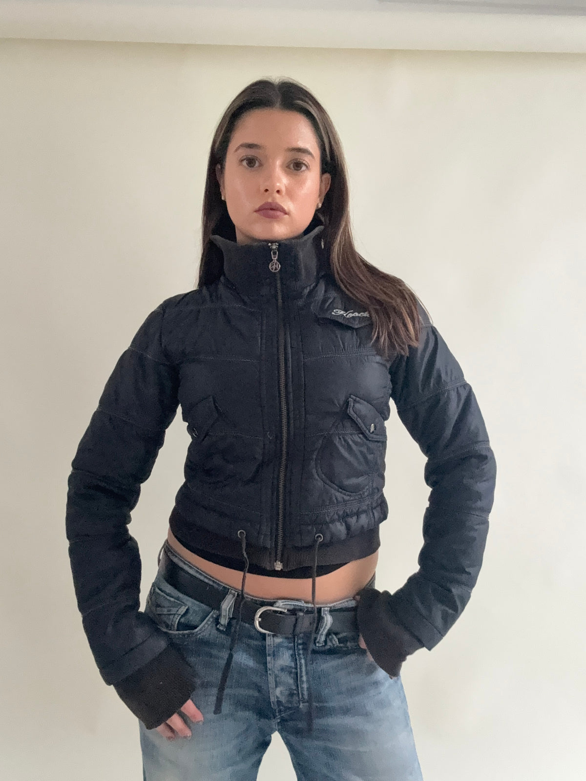 Hooch Cropped Bomber Jacket (S)