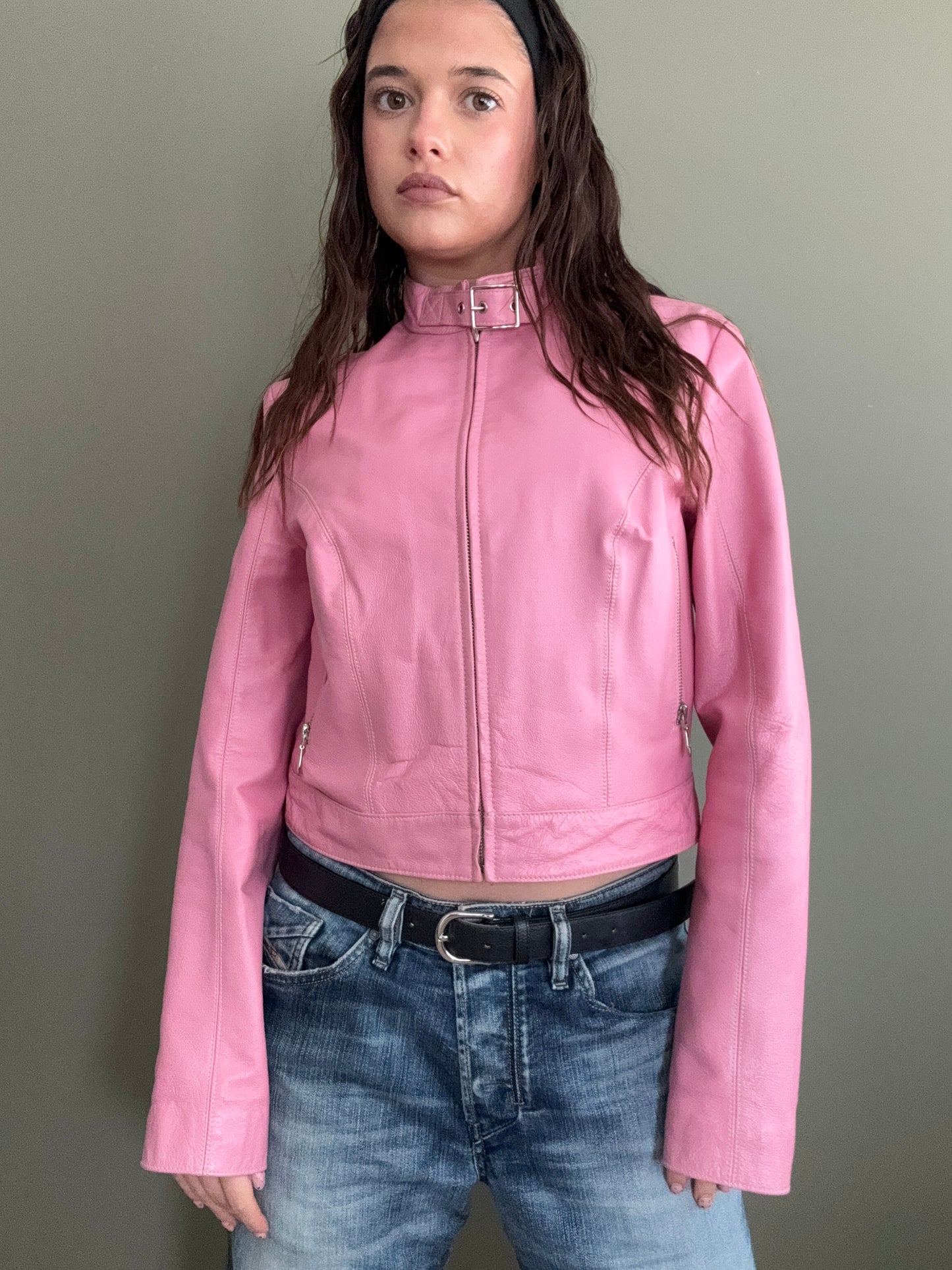 Pink Leather Jacket (S)