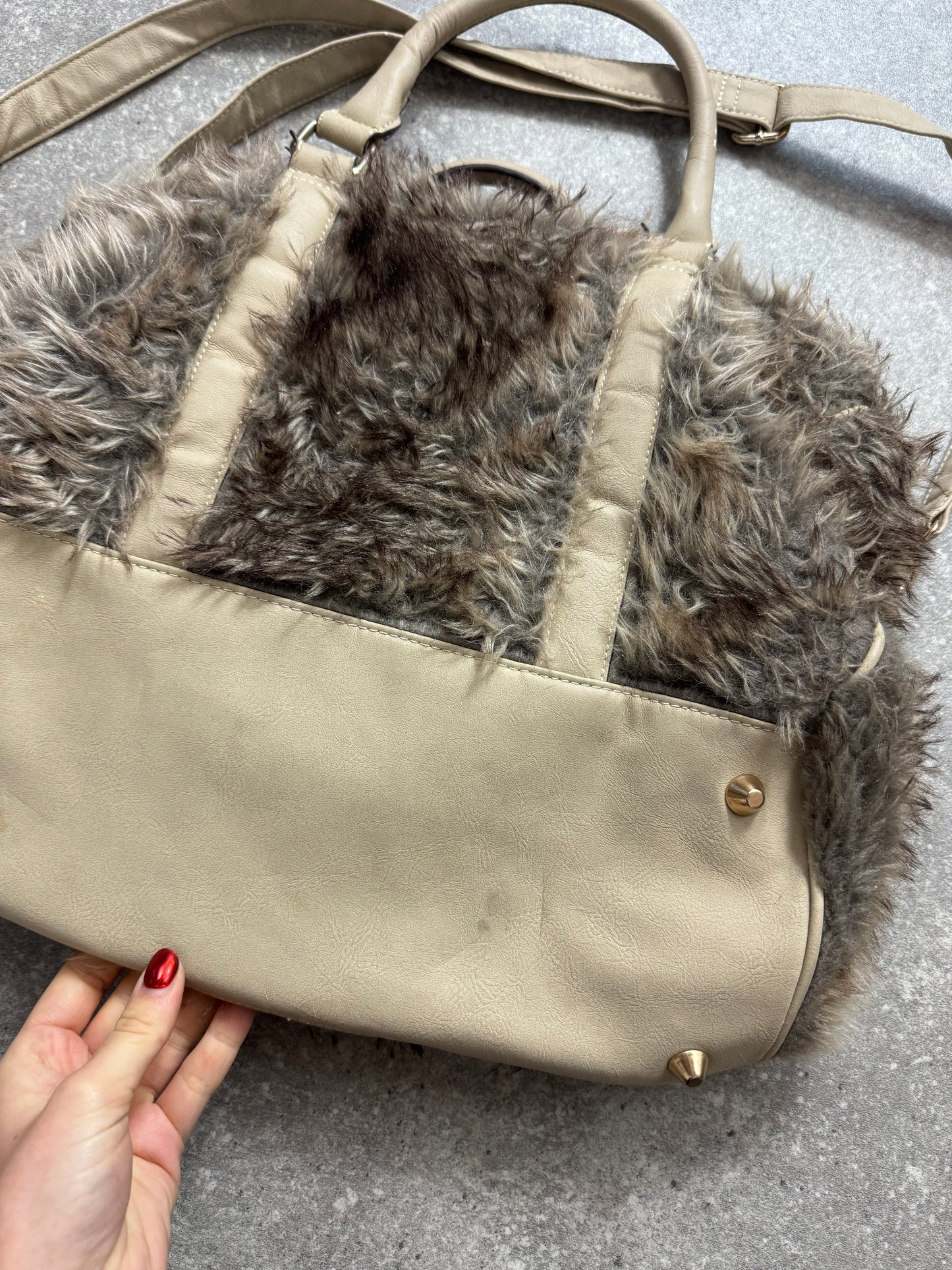 Y2K Faux Fur Bowler Bag