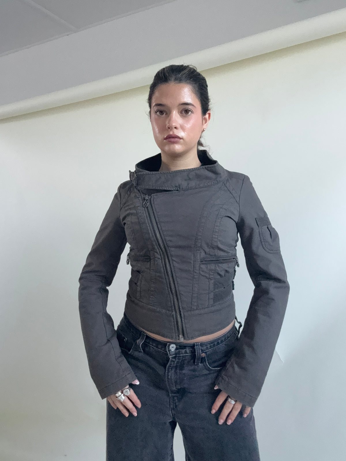 Diesel Cropped Fitted Utility Jacket (S)