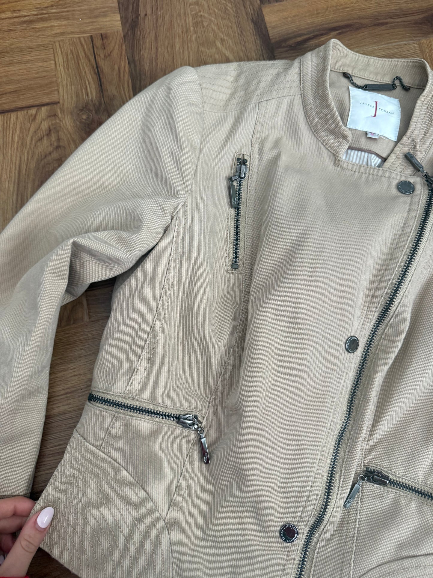 Asymmetric Zip Military Jacket (UK8)