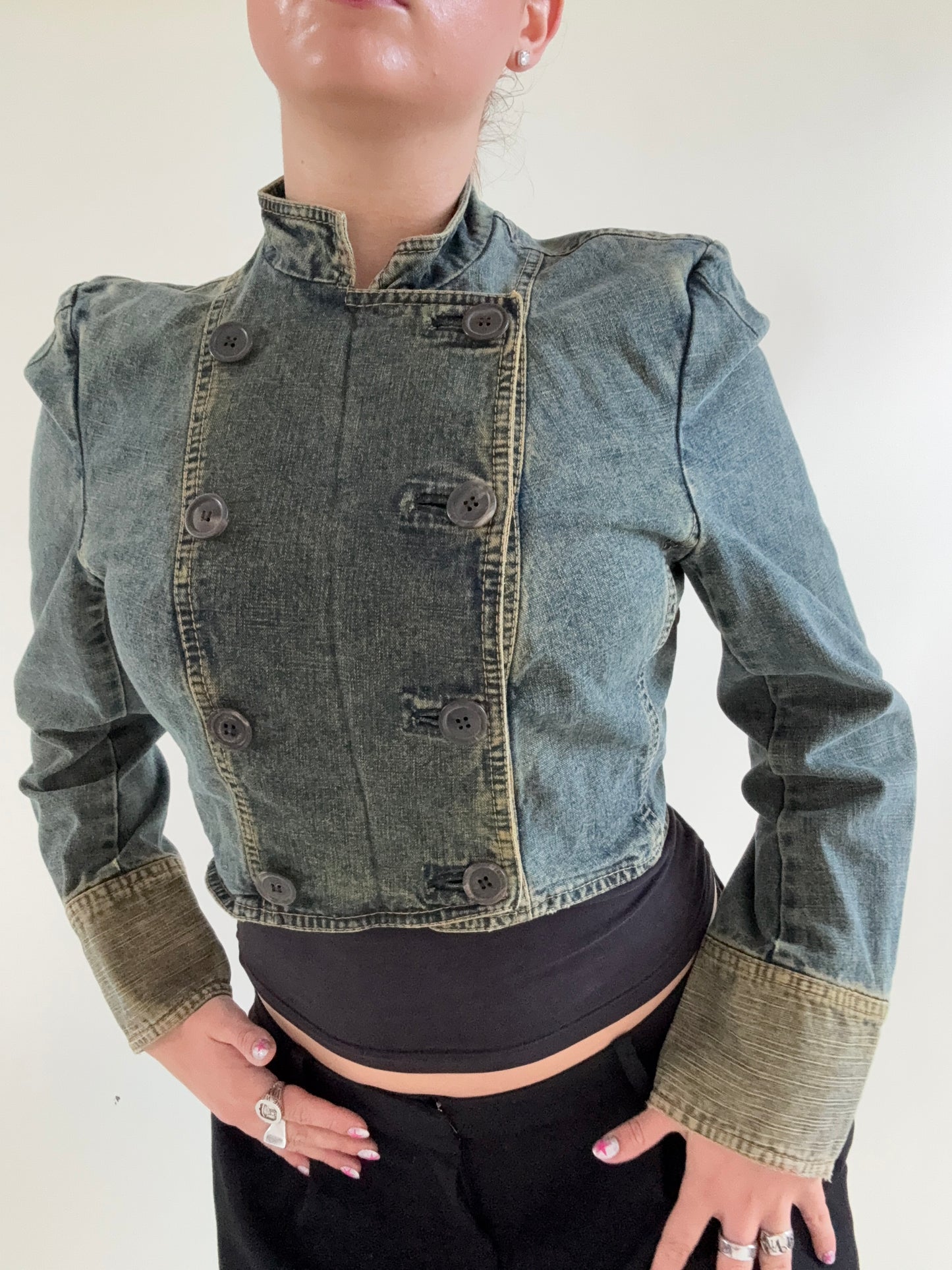 Karen Millen Denim Military Jacket (UK12)