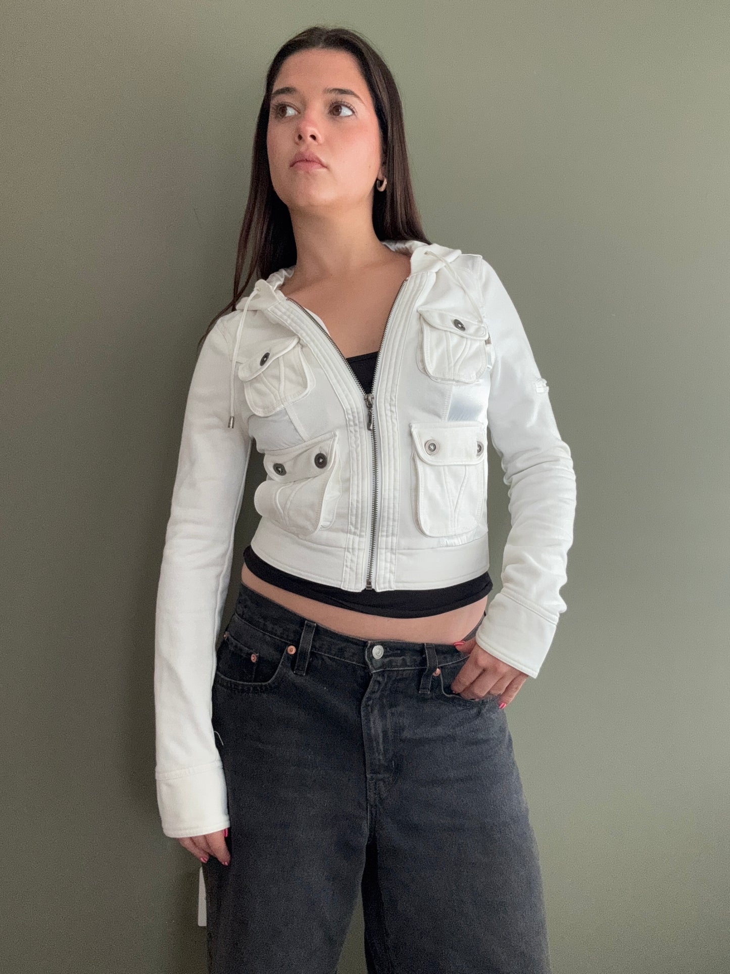 Jane Norman Cargo Zip Hoodie (UK6)