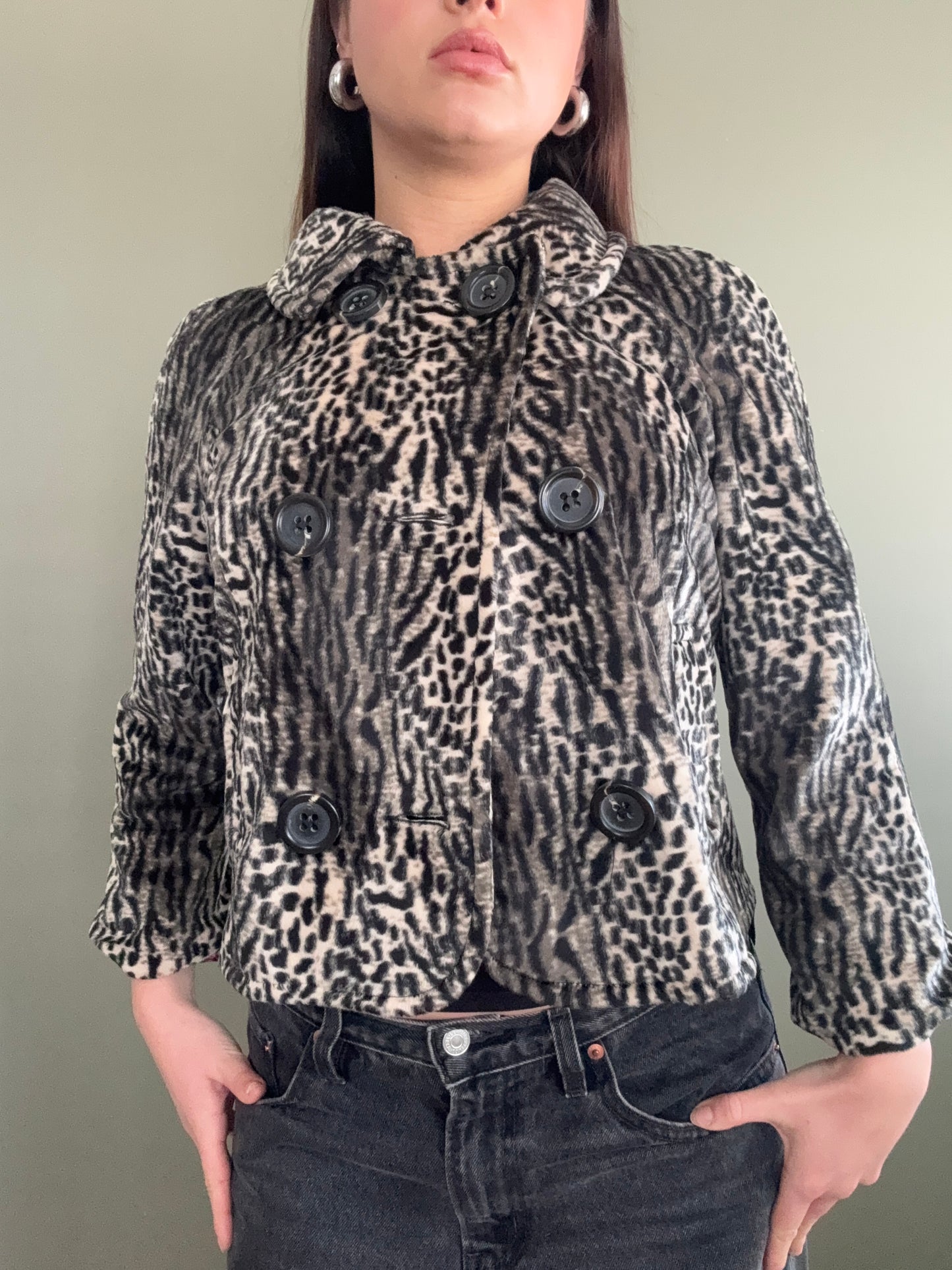 Leopard Pea Coat (UK10)
