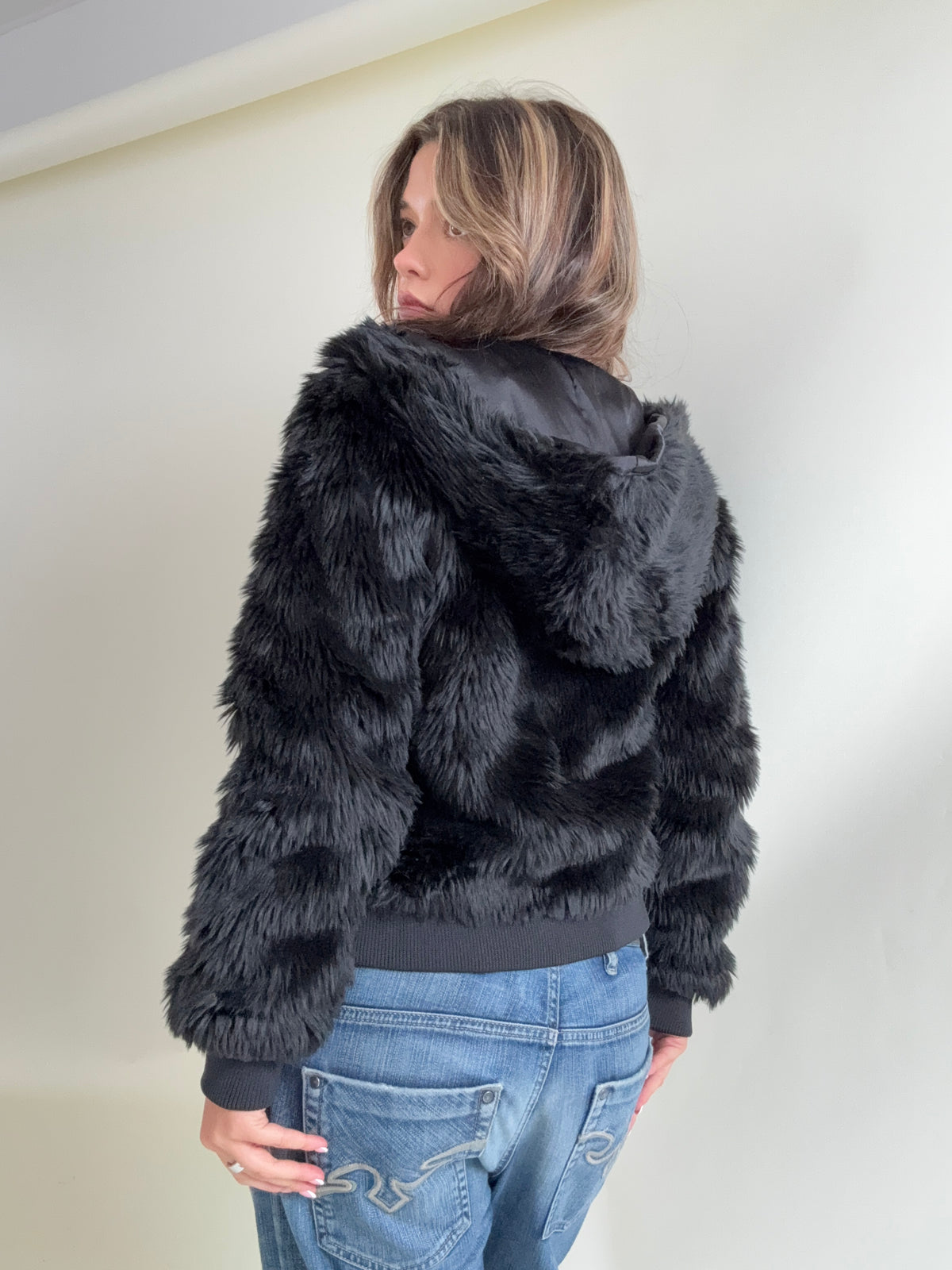 Adidas Faux Fur Bomber Jacket (S)