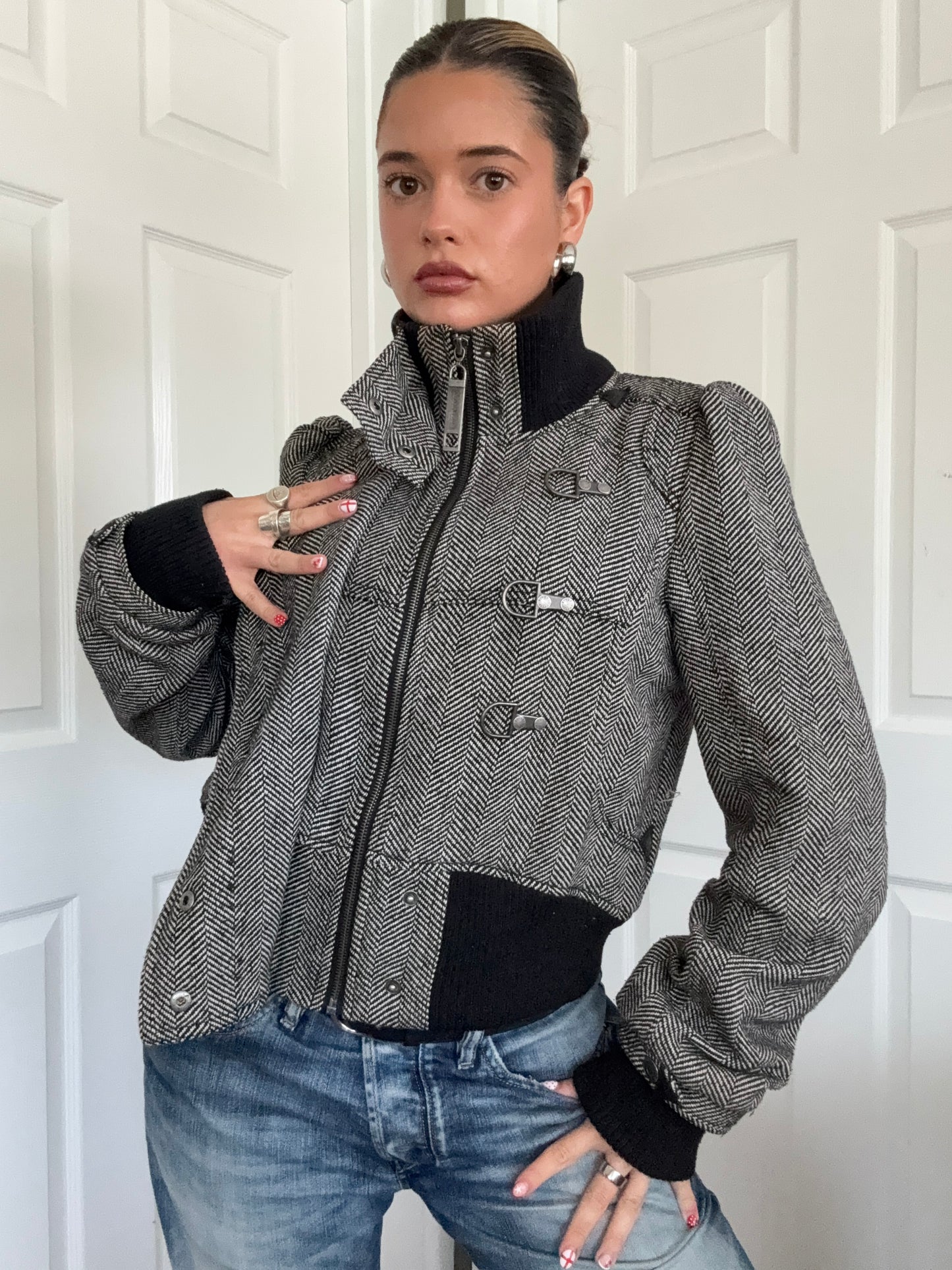 Funnel Neck Y2K Jacket (UK14)
