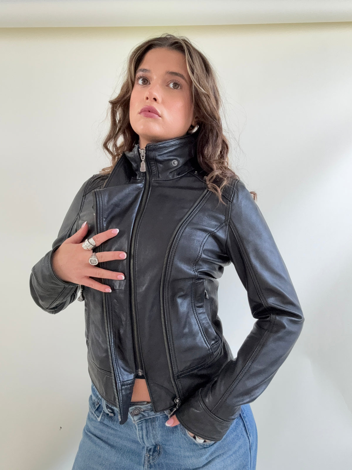 Ted Baker Fitted Leather Jacket (S)