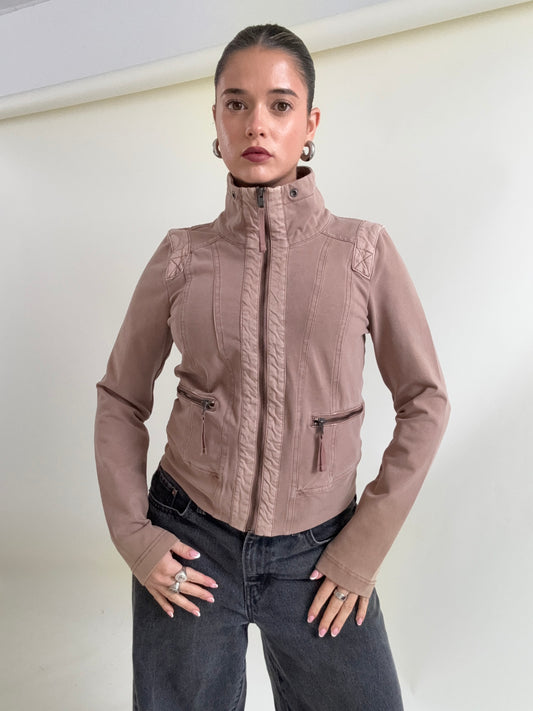 Beige Cargo Zip Jumper (M)