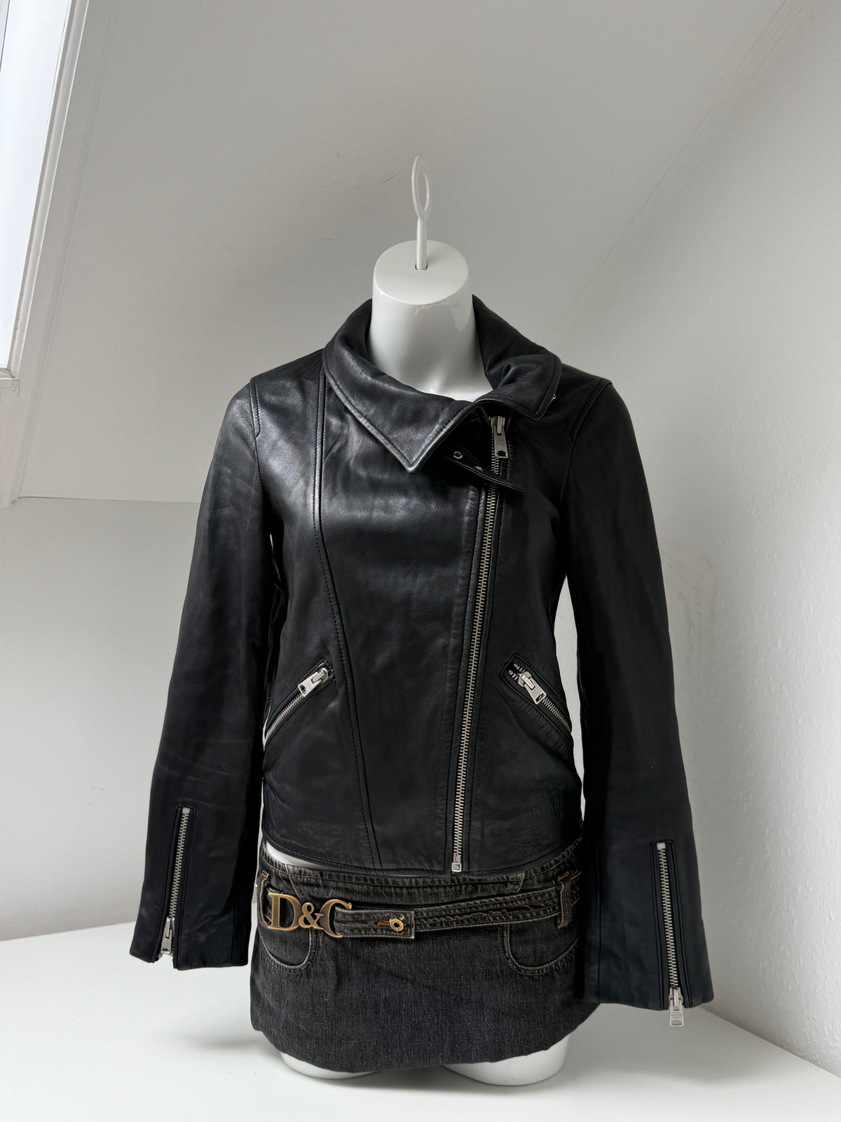 Allsaints Leather Buckle Jacket (UK10)