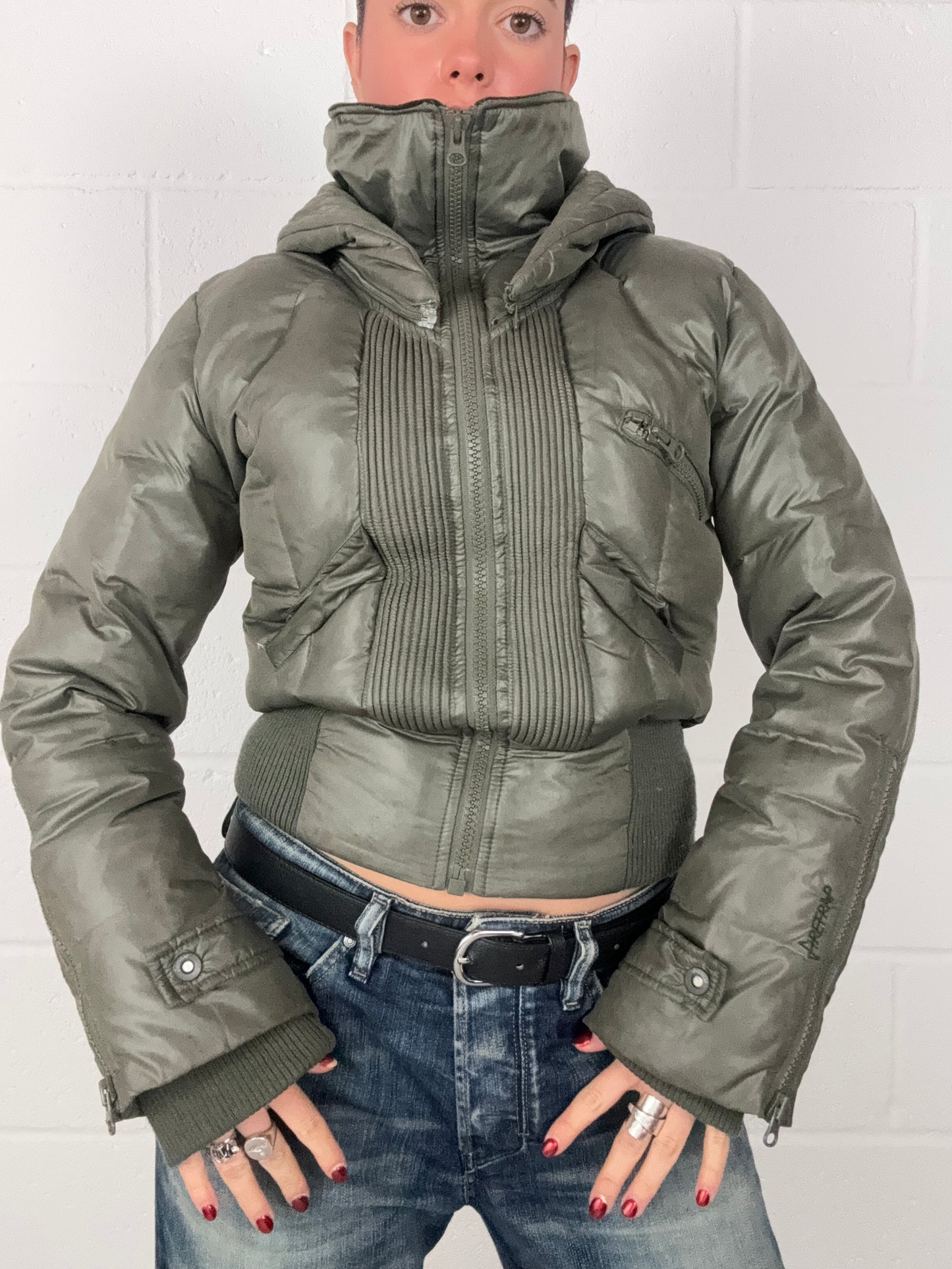 Firetrap Khaki Puffer Jacket (M)