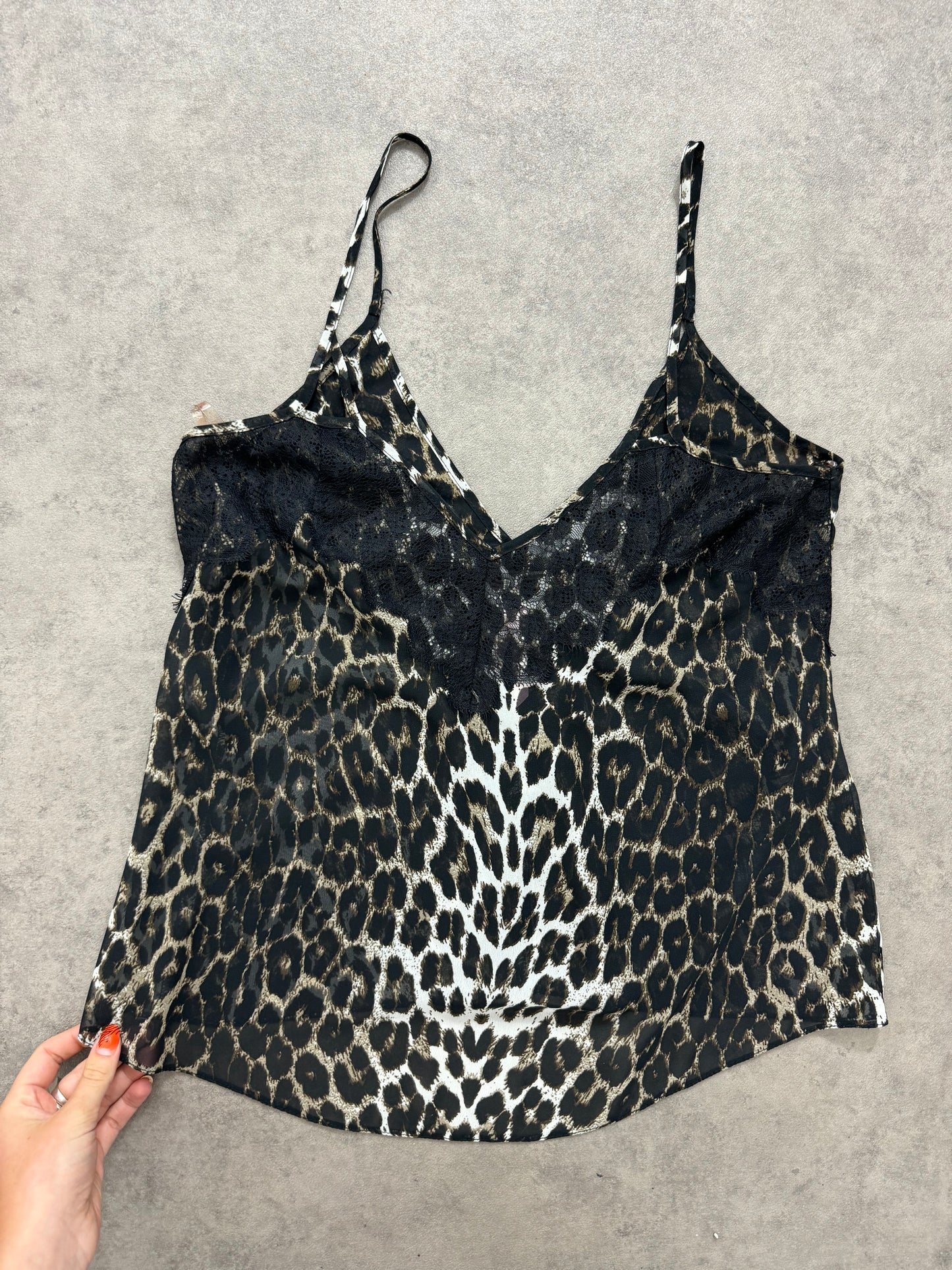 Lipsy Leopard Print Mesh Cami